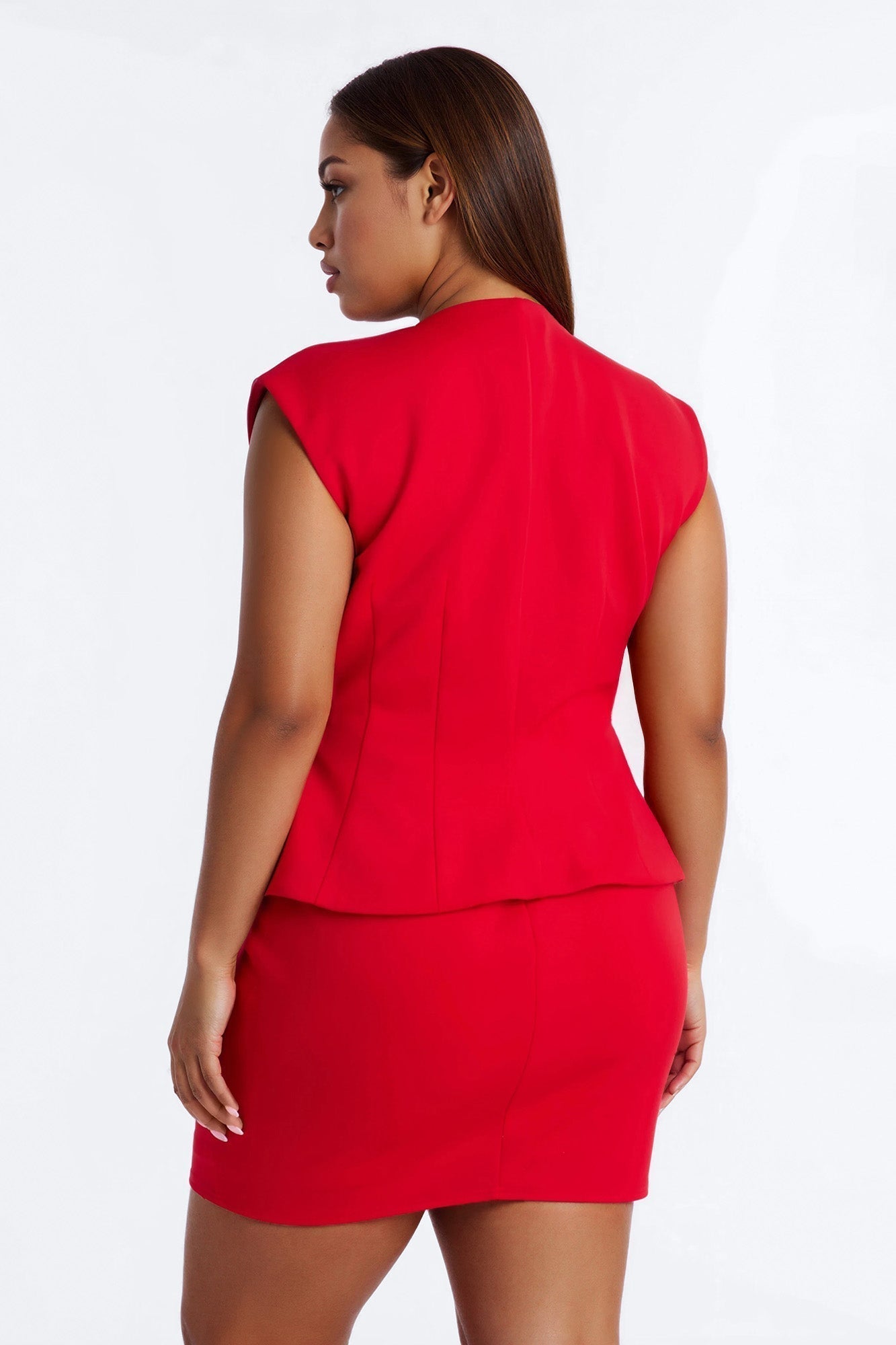 In My Bag Pleated Scuba Mini Dress - Red