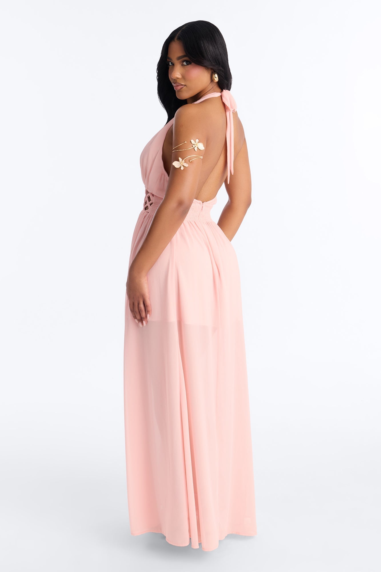 Scarlett Chiffon Maxi Dress - Pink