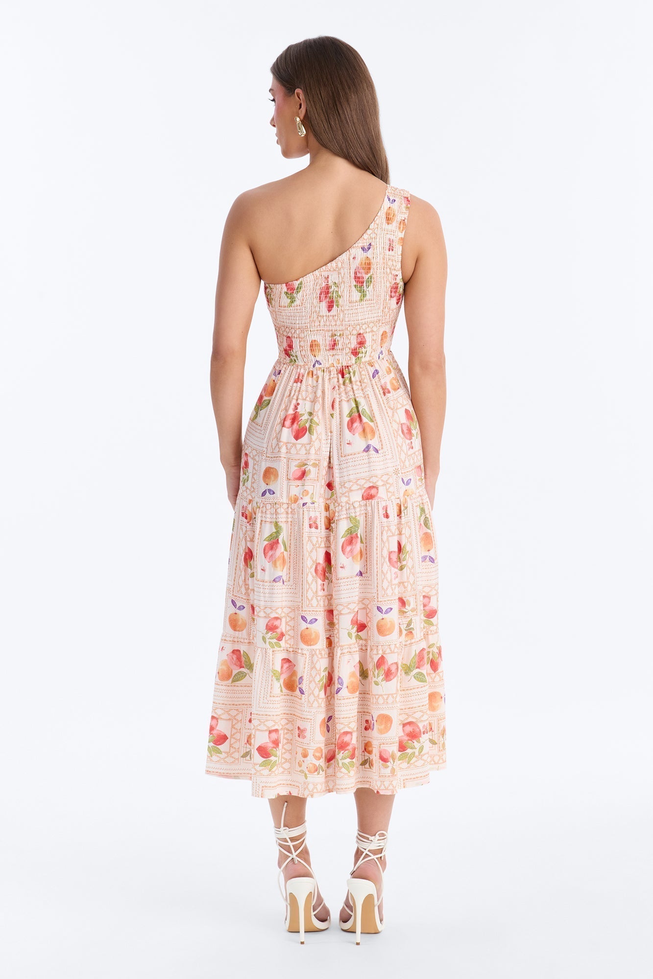 Peachy Keen Print Midi Dress - Taupe/combo