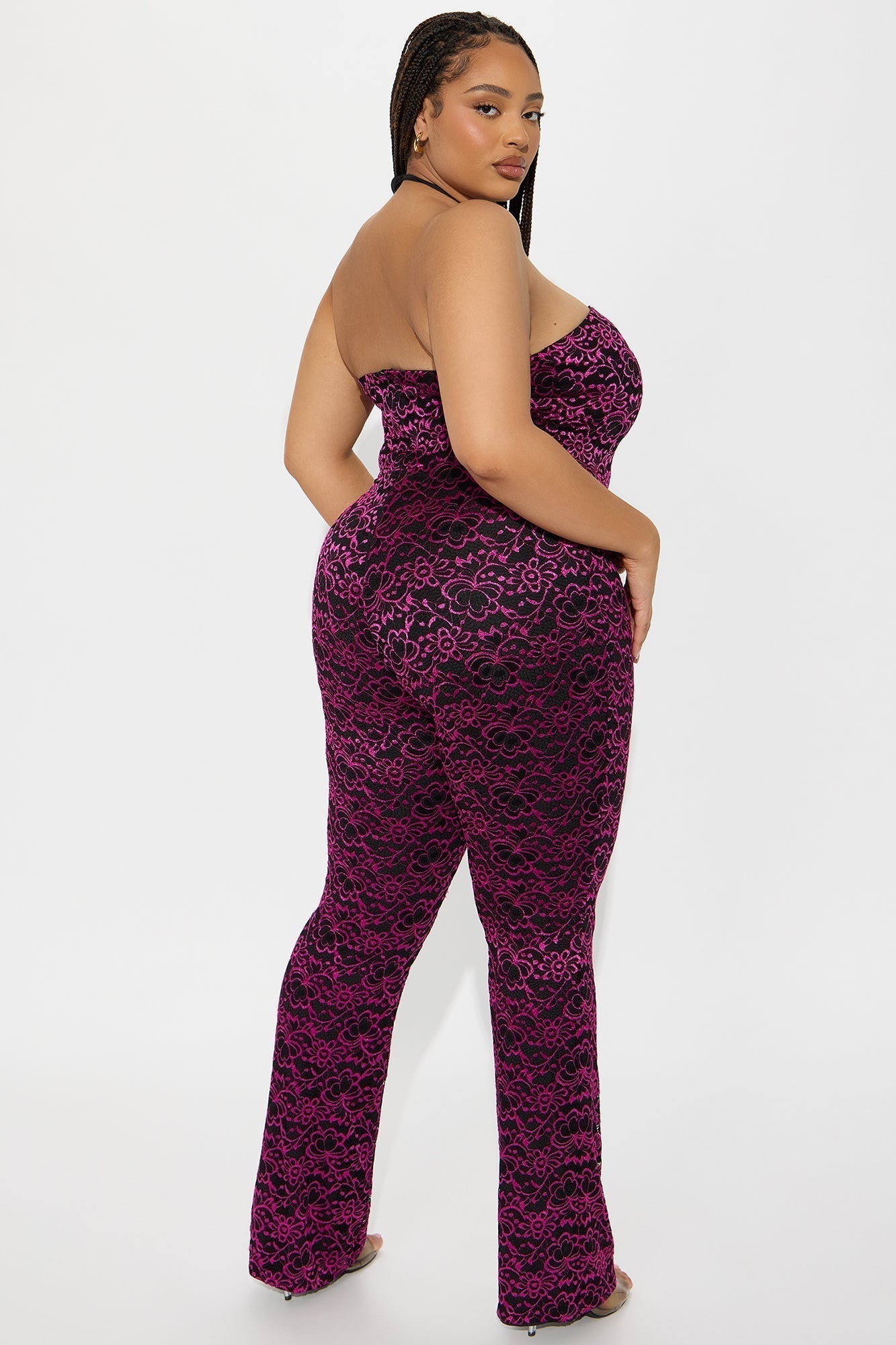 One More Night Lace Jumpsuit - Black/combo