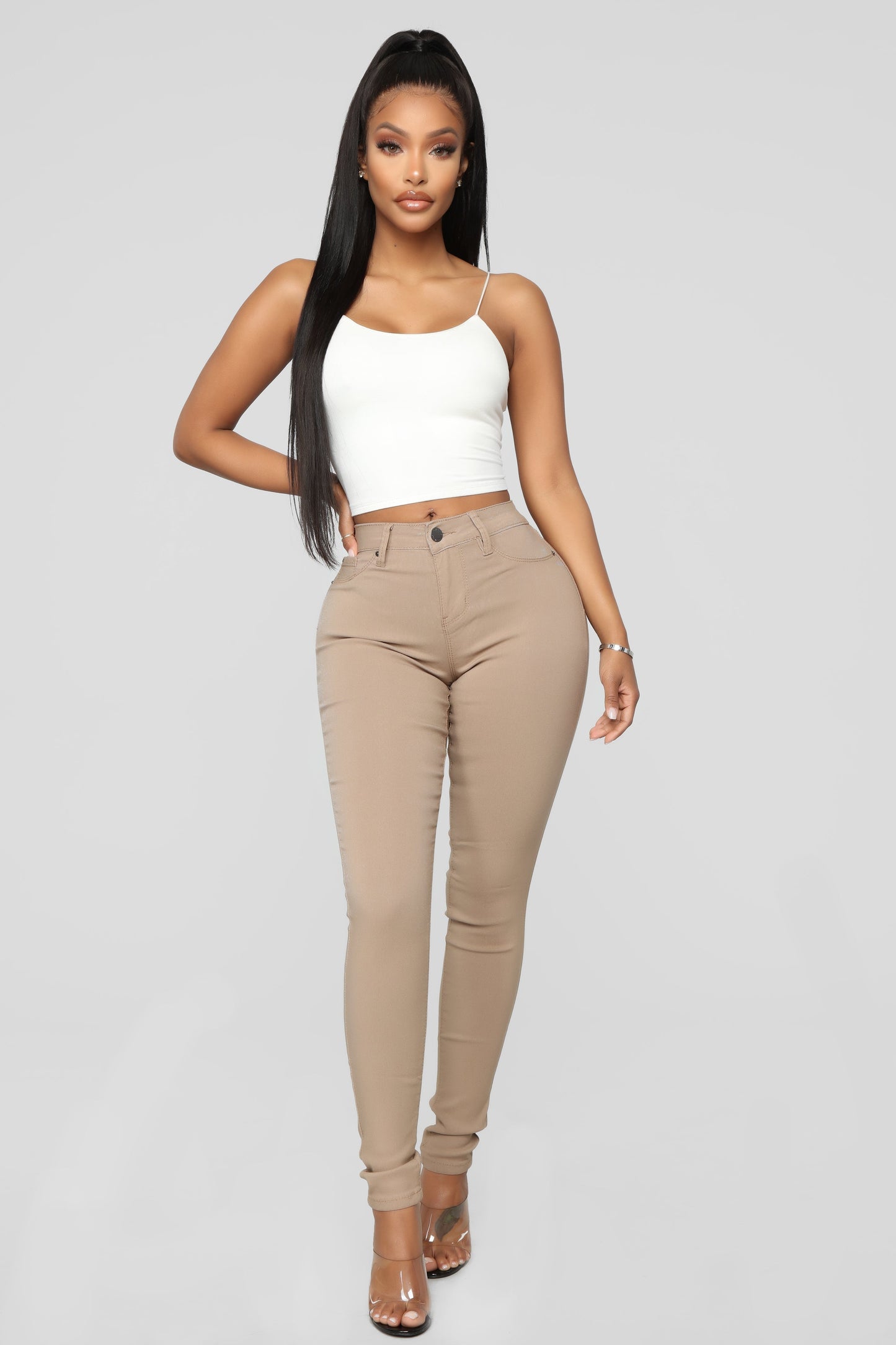 Hyperstretch Skinny Pants - Tan