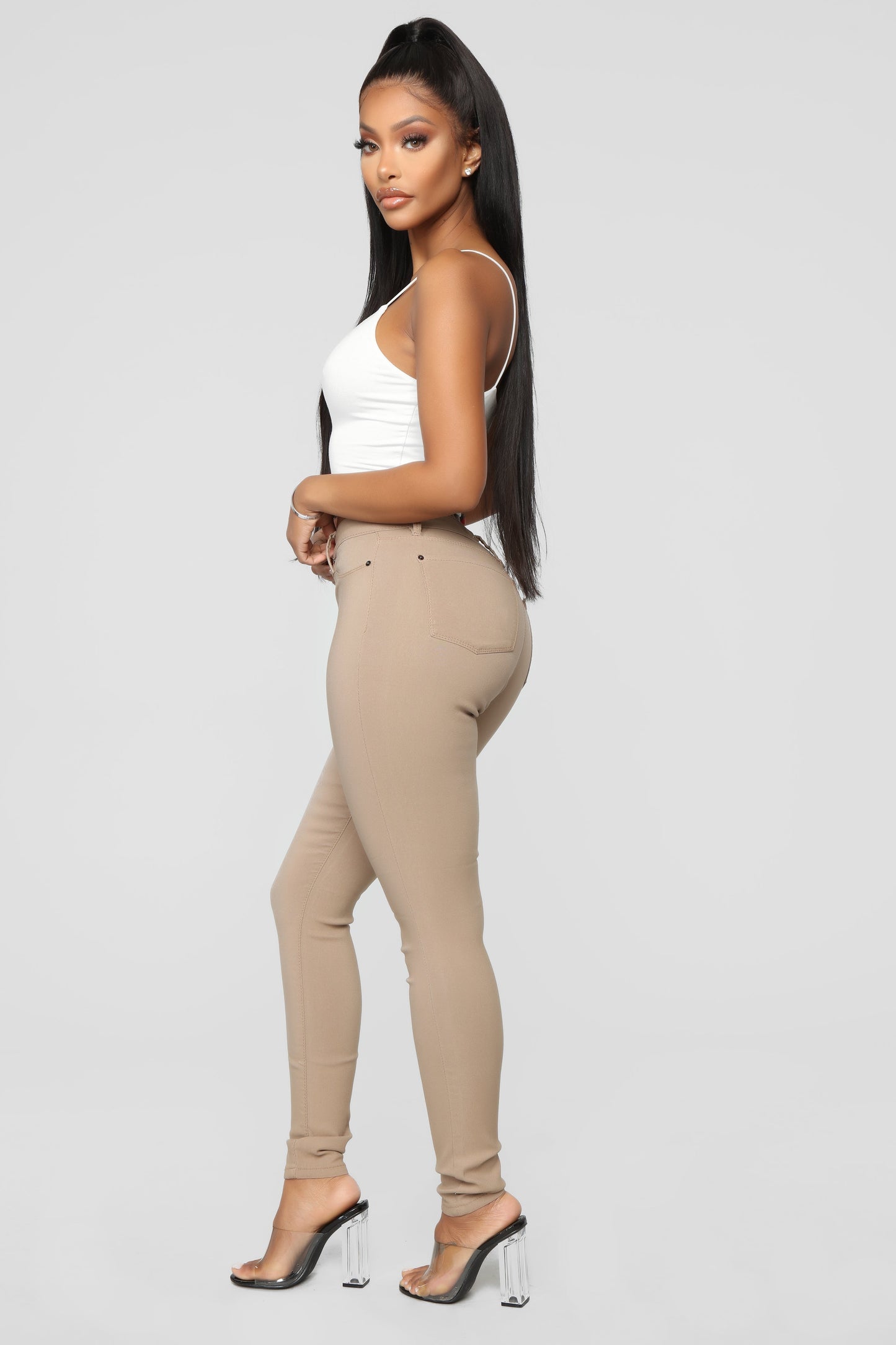 Hyperstretch Skinny Pants - Tan