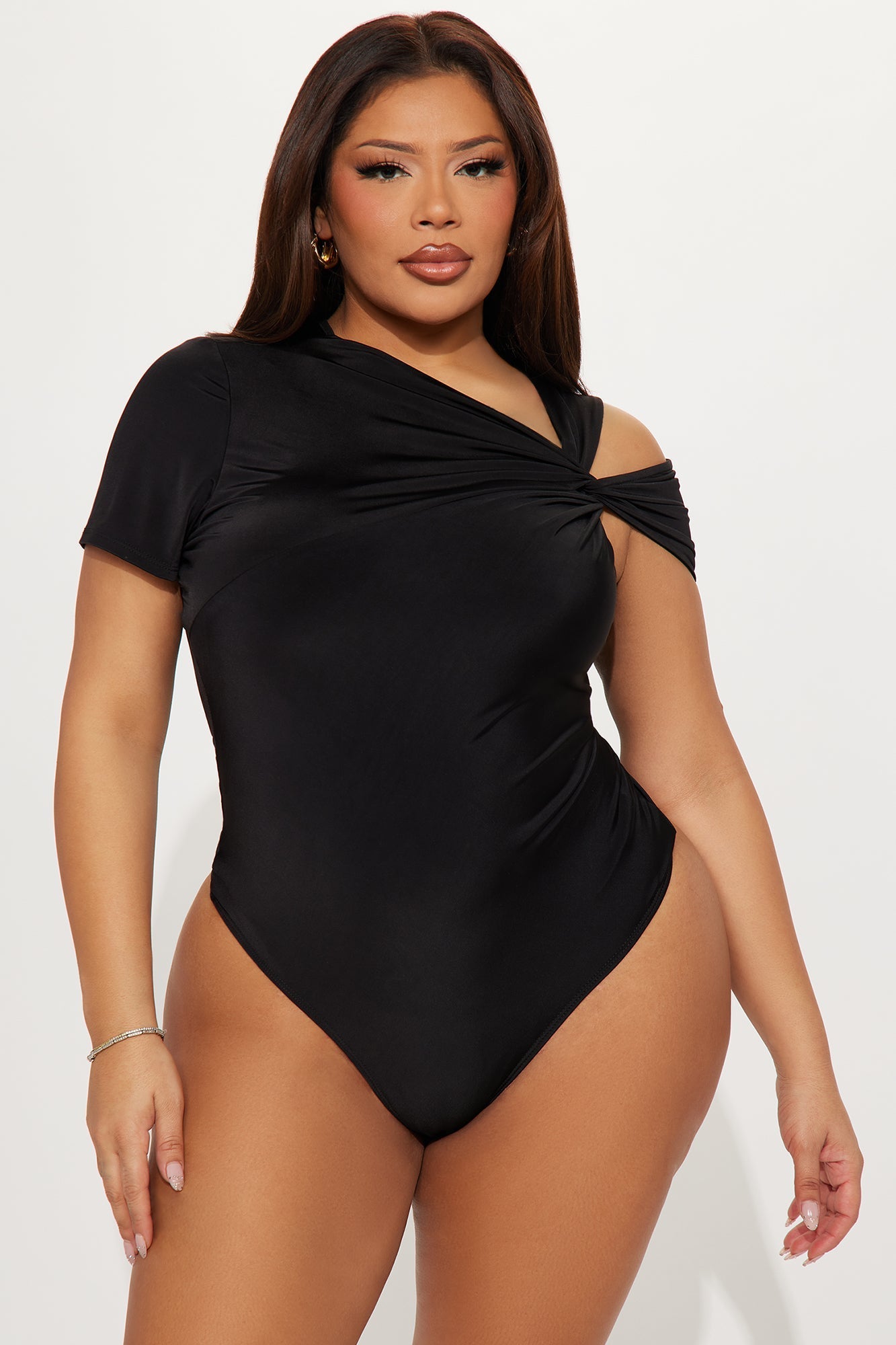 Twist It Up Cut Out Bodysuit - Black
