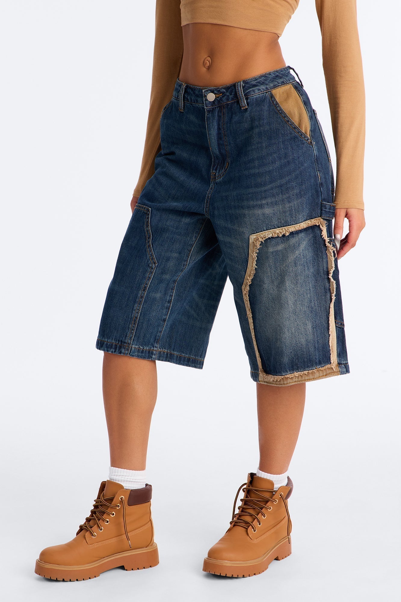 WFH Non Stretch Carpenter Denim Jorts - Dark Wash