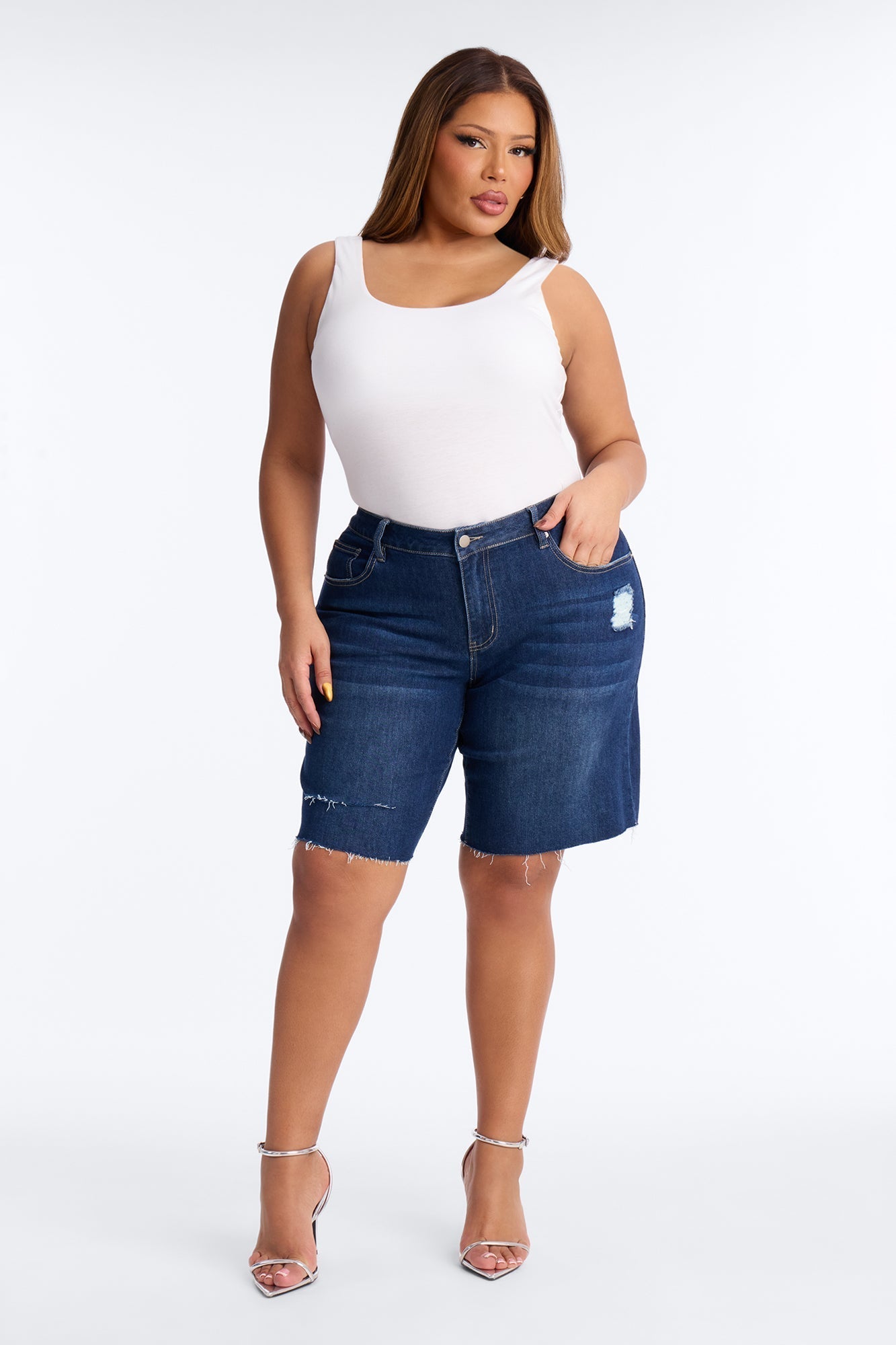 Sundaze Bermuda Denim Shorts - Dark Wash