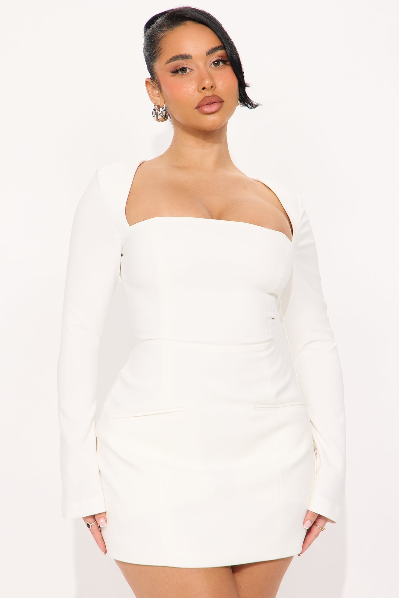 Blaire Square Neck Mini Dress - Off White