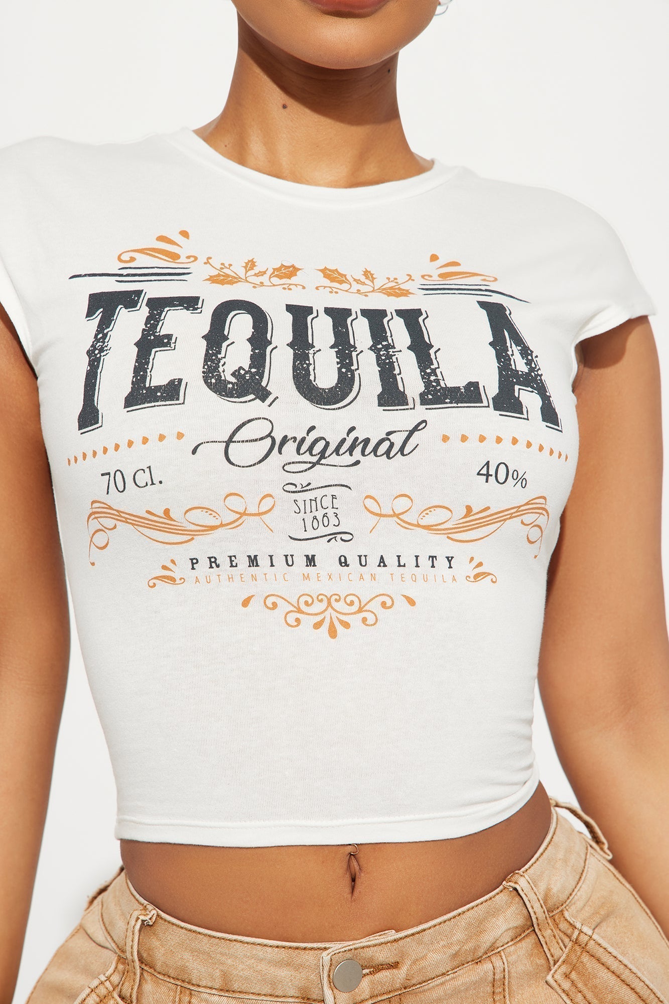 Tequila Taste Better With You Backless Tee - Ivory