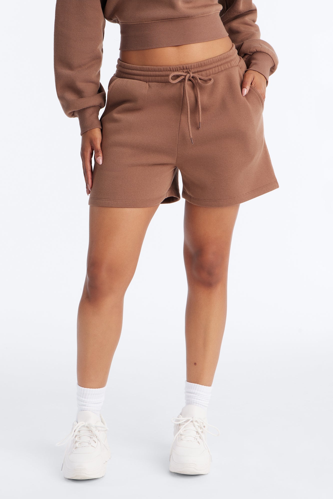 Jennifer Fleece Lounge Sweatshort - Mocha