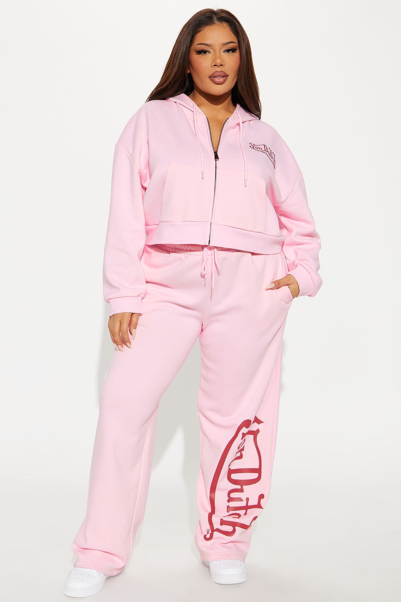 Von Dutch Wide Leg Pant - Light Pink