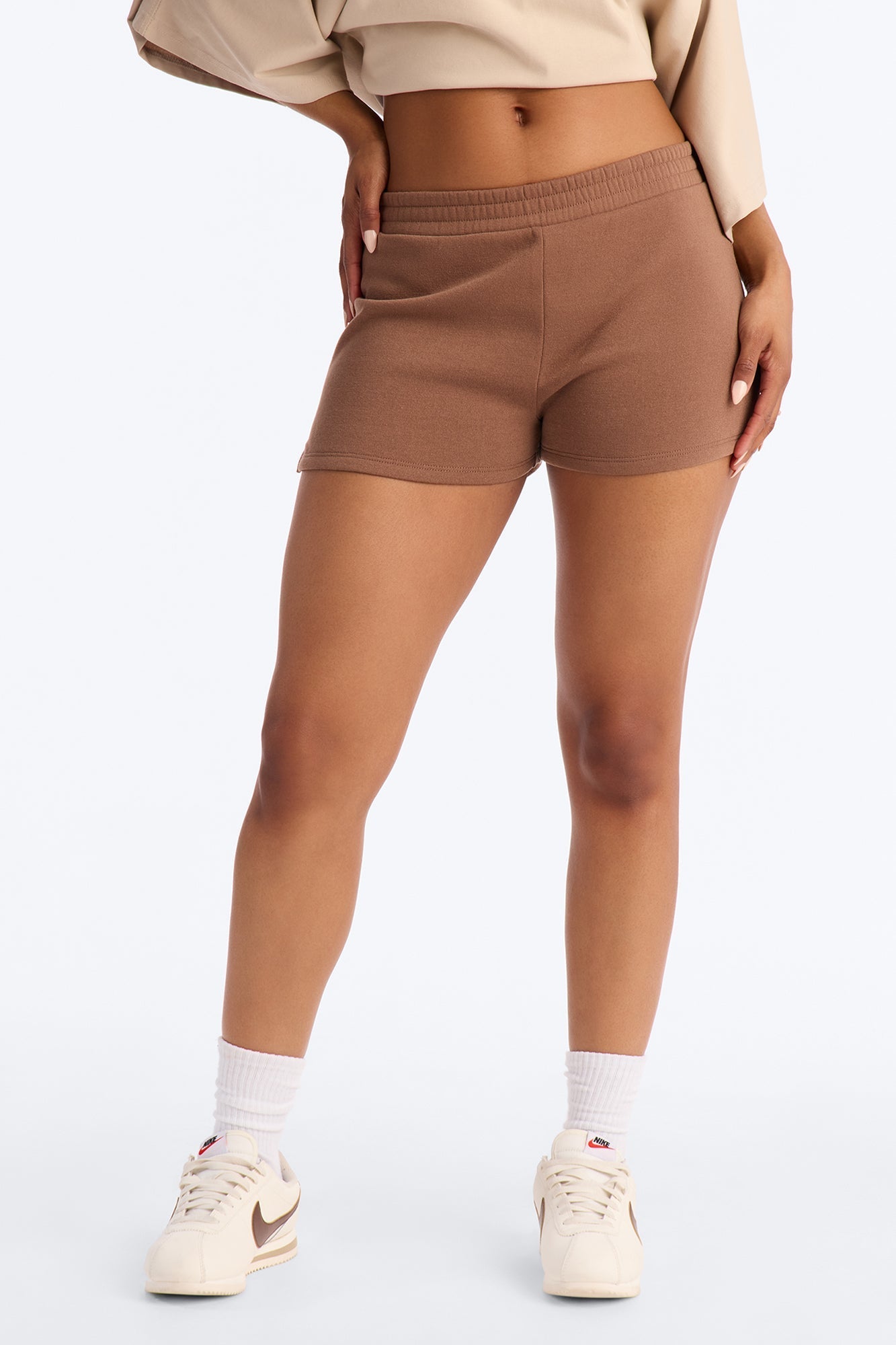 Jessica Fleece Lounge Micro Sweatshort - Mocha