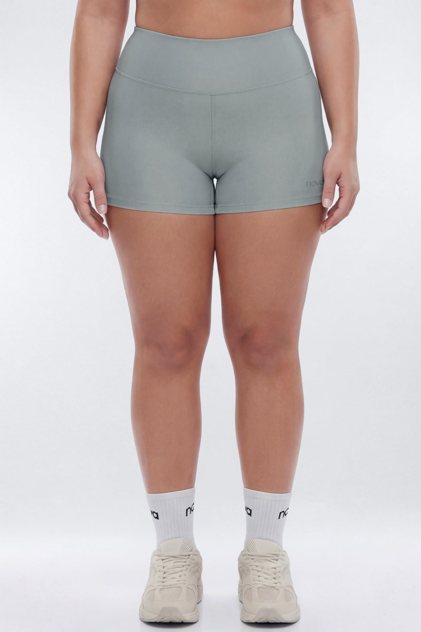 AirSculpt™ 3″ Mid Rise Biker Short - Steel