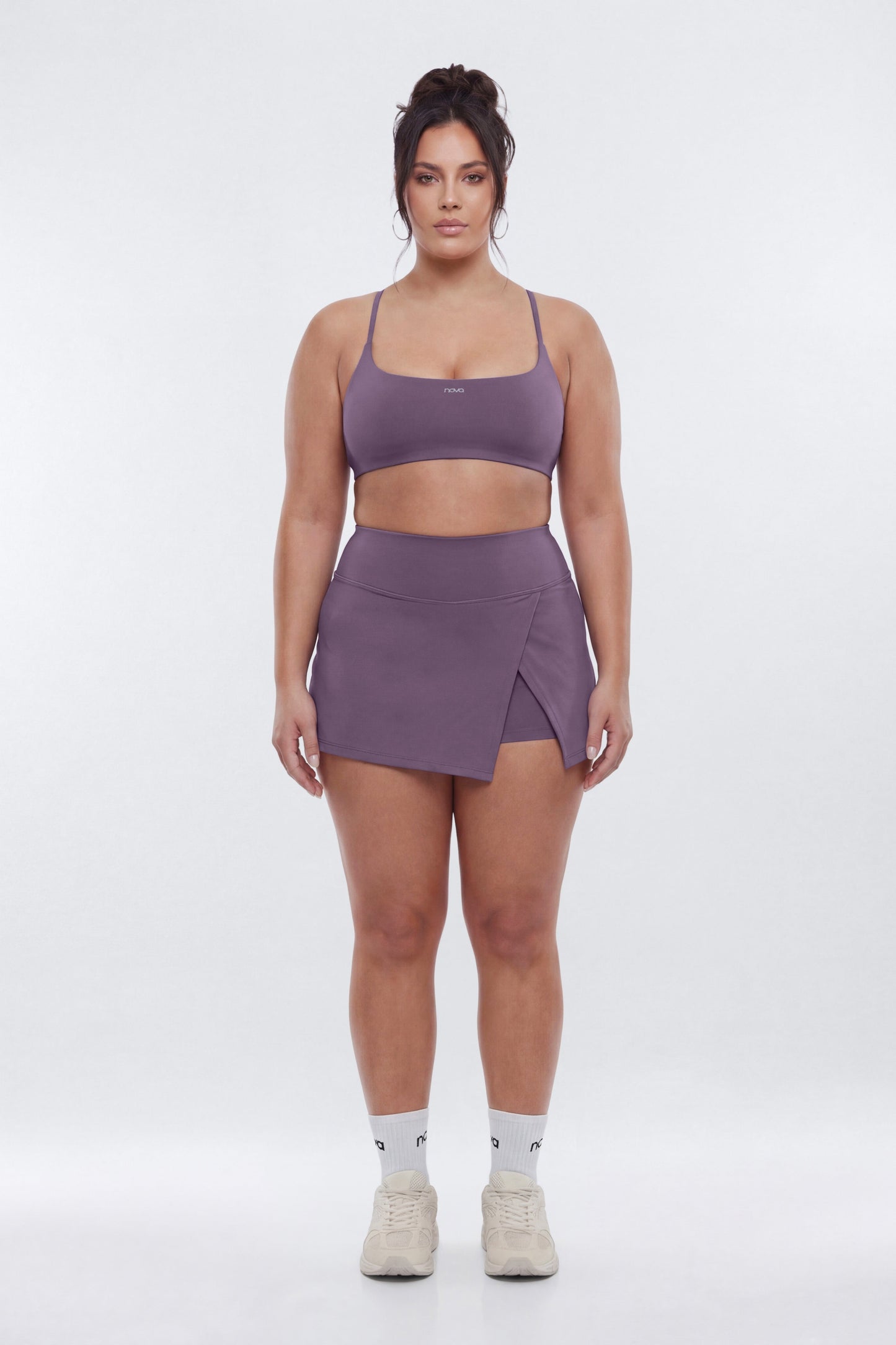 CloudForm™ Front Wrap Sports Mini Skort - Iris