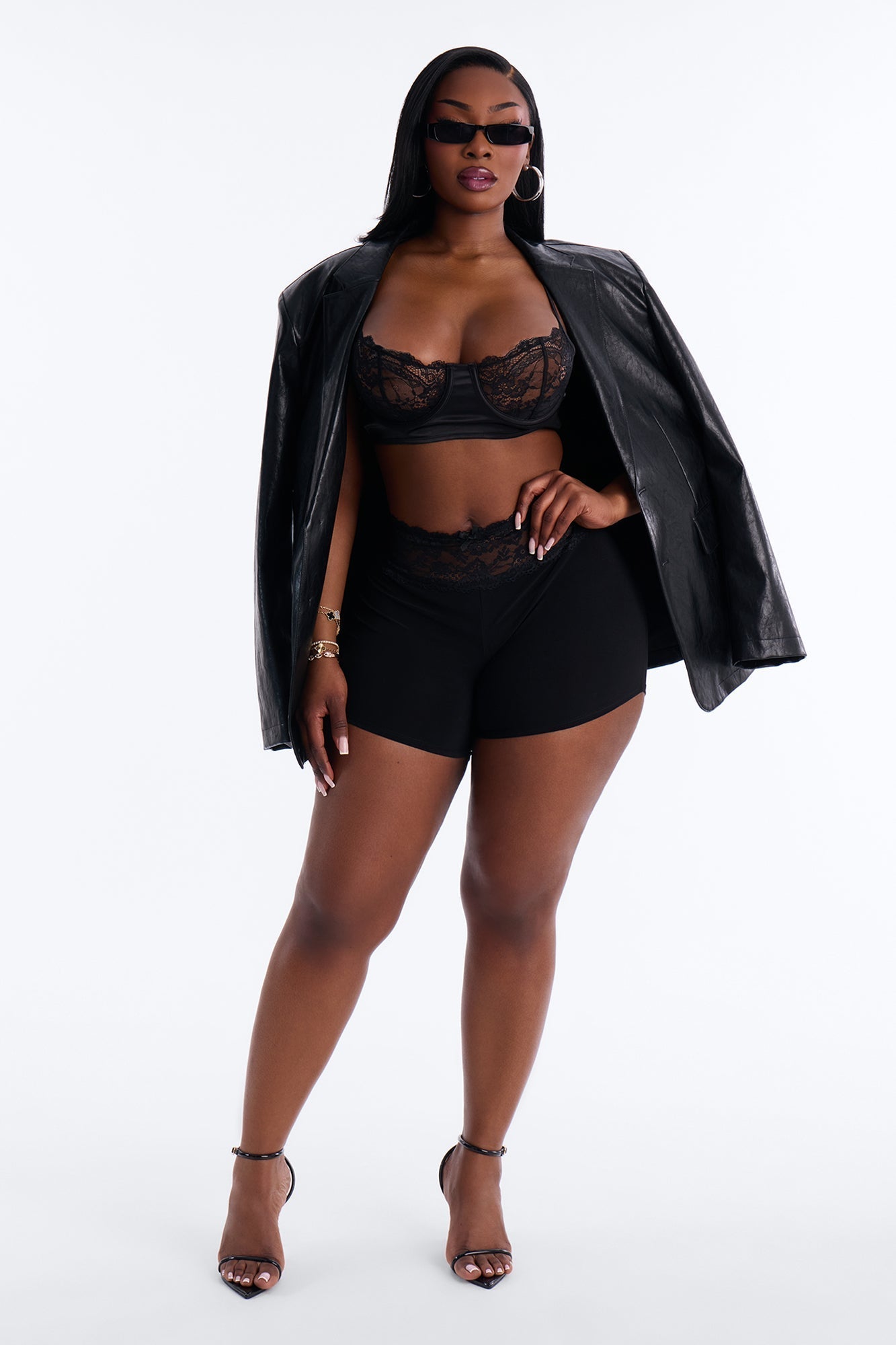 Laced And Locked Low Rise Biker Short - Black