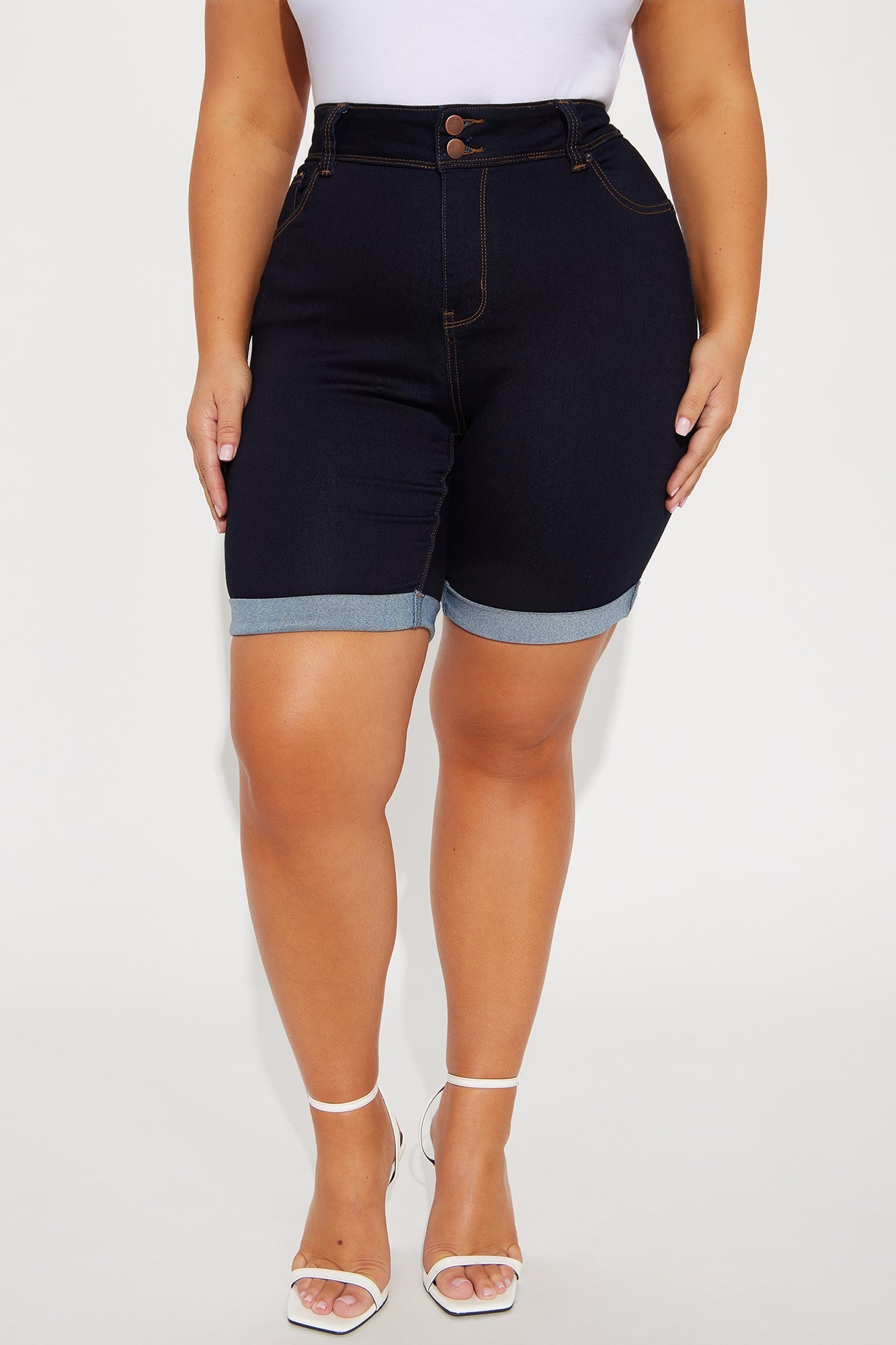 Lift Me Up Bermuda Shorts - Dark Denim
