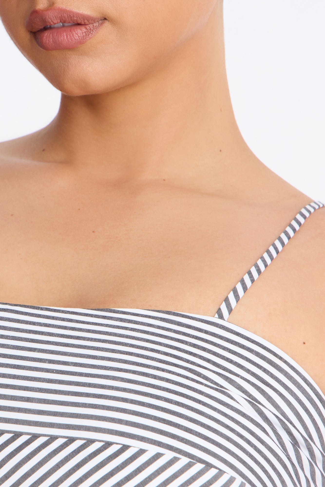 Sadie Striped Poplin Midi Dress - Black/White