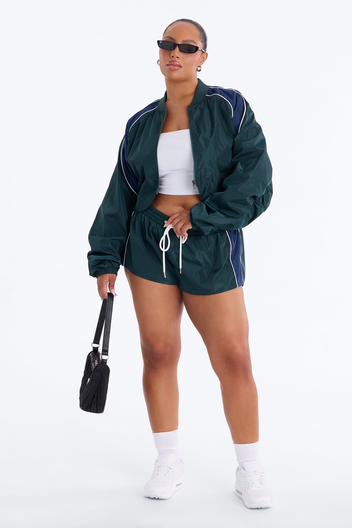 Your Best Shot Windbreaker Track Micro Short - Green/combo