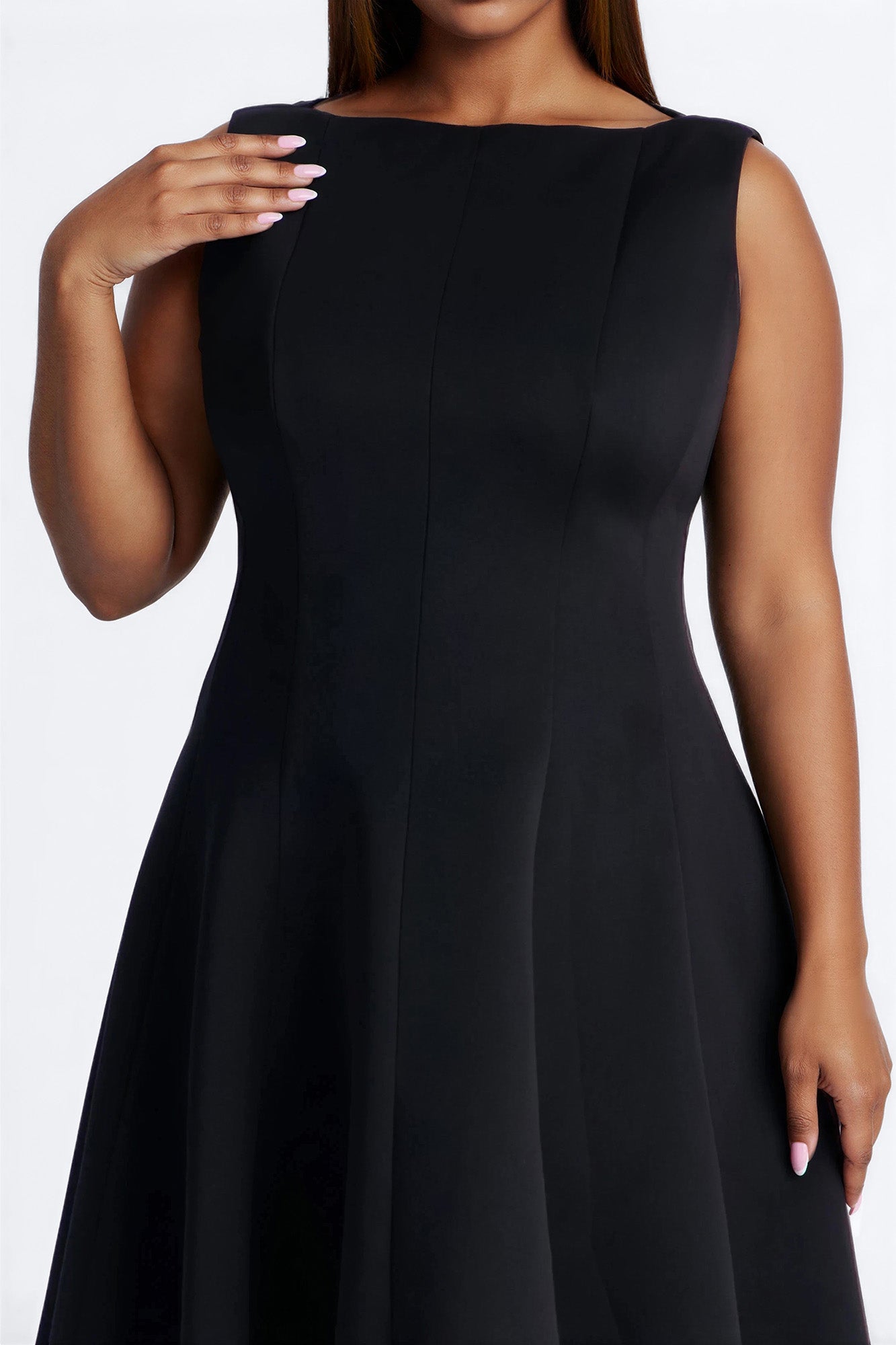 Petite Sweet Sunday Pleated Midi Dress - Black