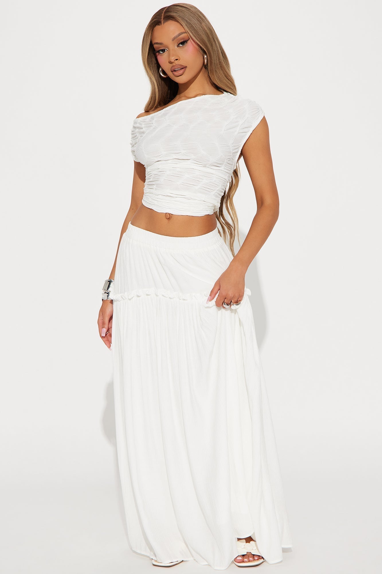Lily Maxi Skirt - White