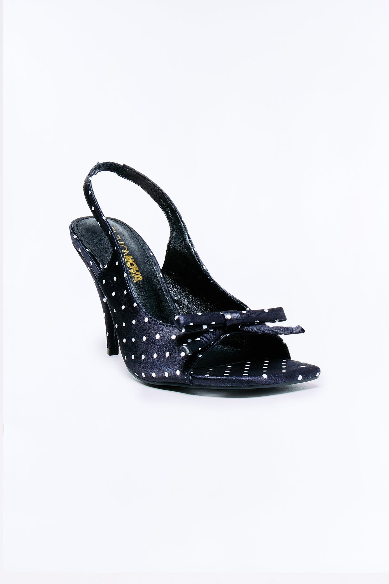 Adorbs Bow Slingback Heels - Black/White