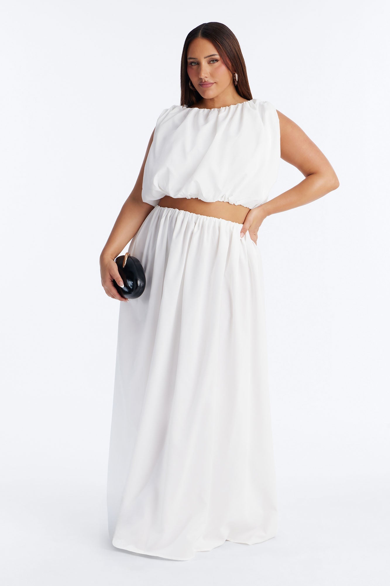 Willow Poplin Maxi Skirt - White