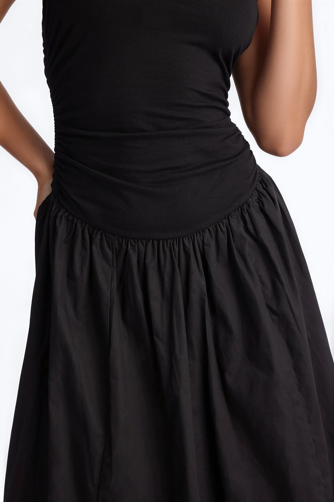 Rowin Bubble Midi Dress - Black