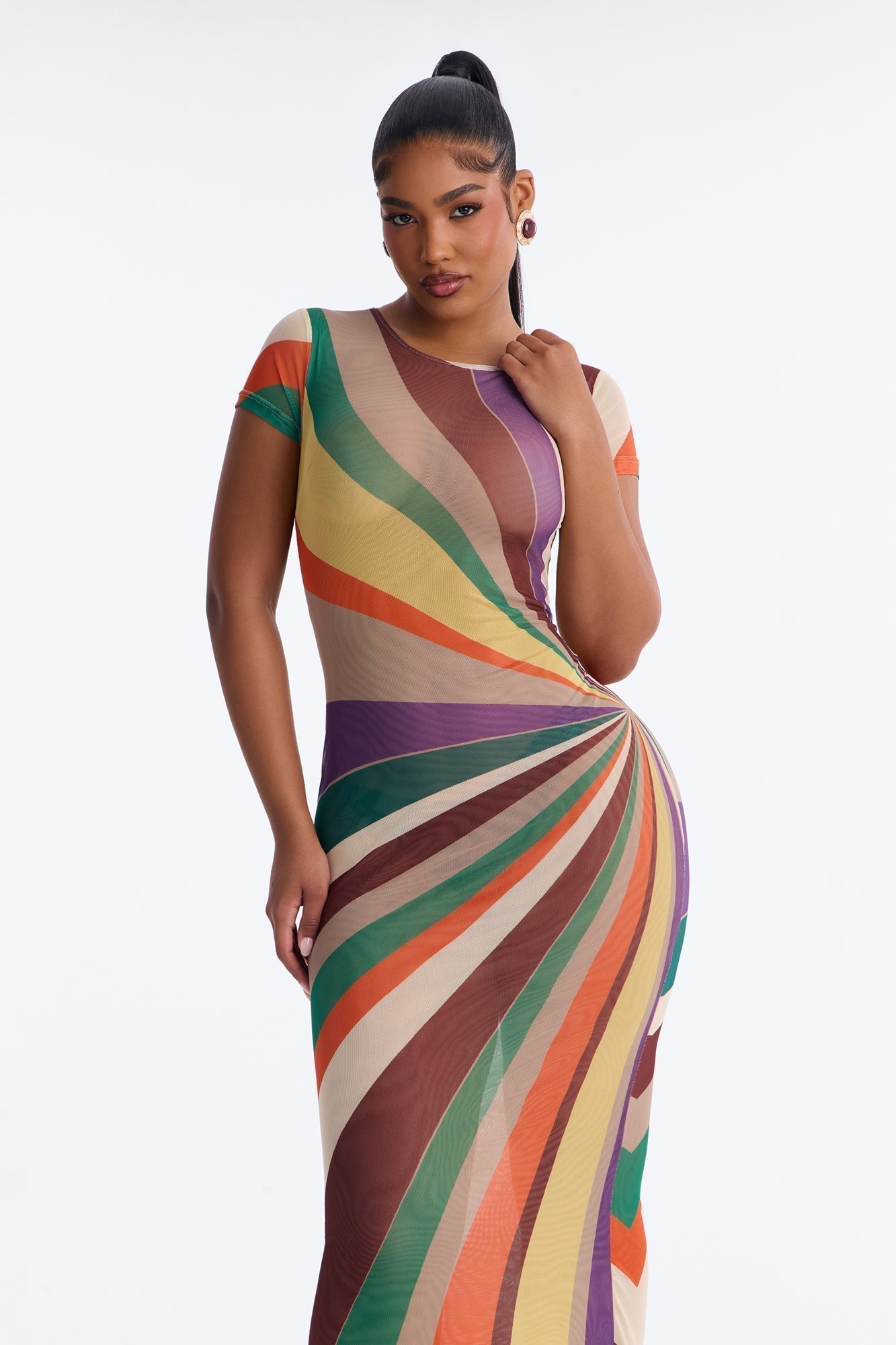 Poolside Babe Mesh Maxi Dress - MultiColor
