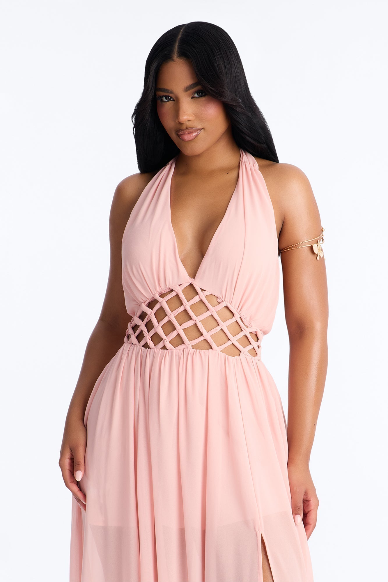 Scarlett Chiffon Maxi Dress - Pink