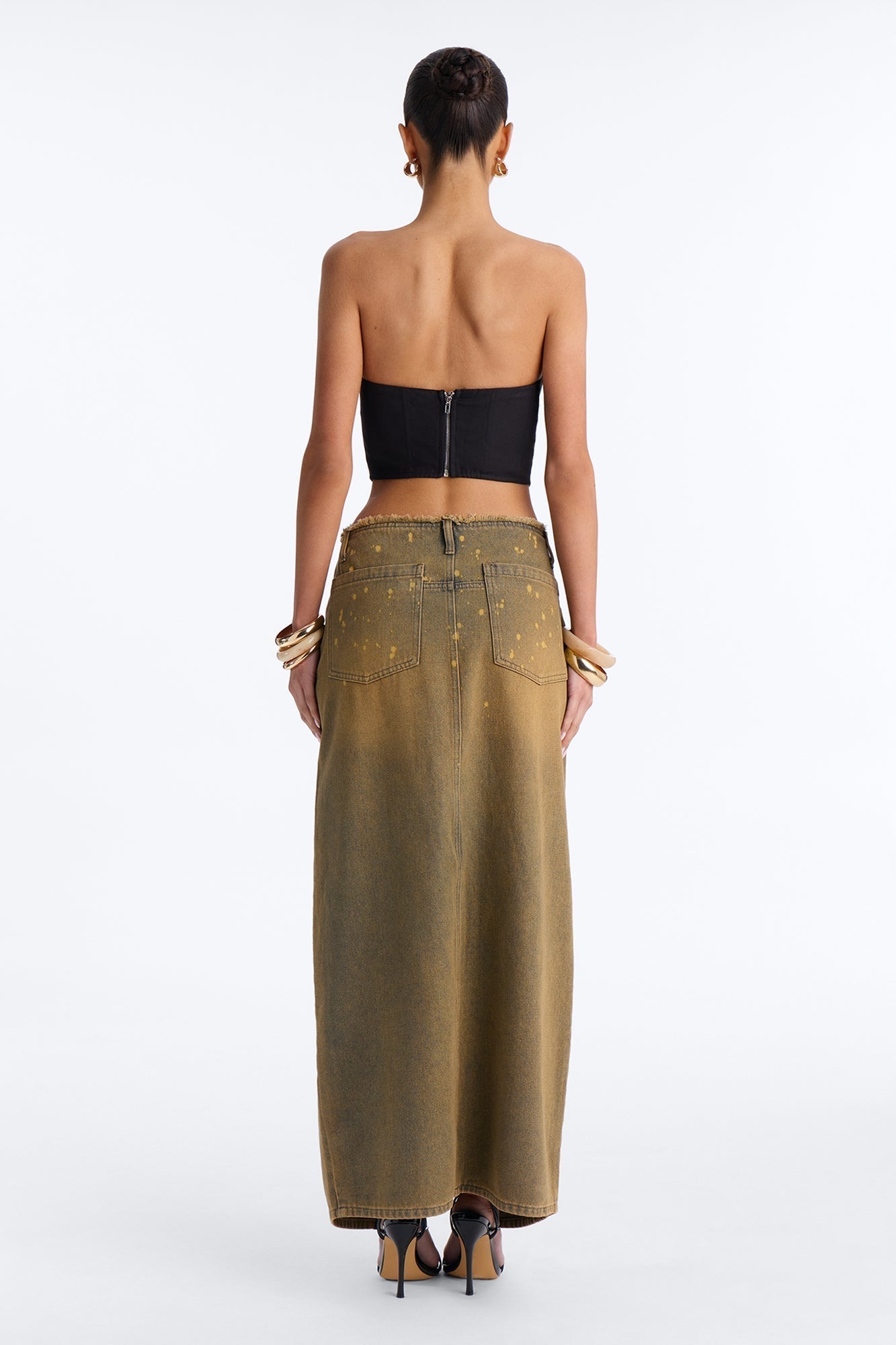 The Baddest Around Vintage Wash Denim Maxi Skirt - Vintage Wash