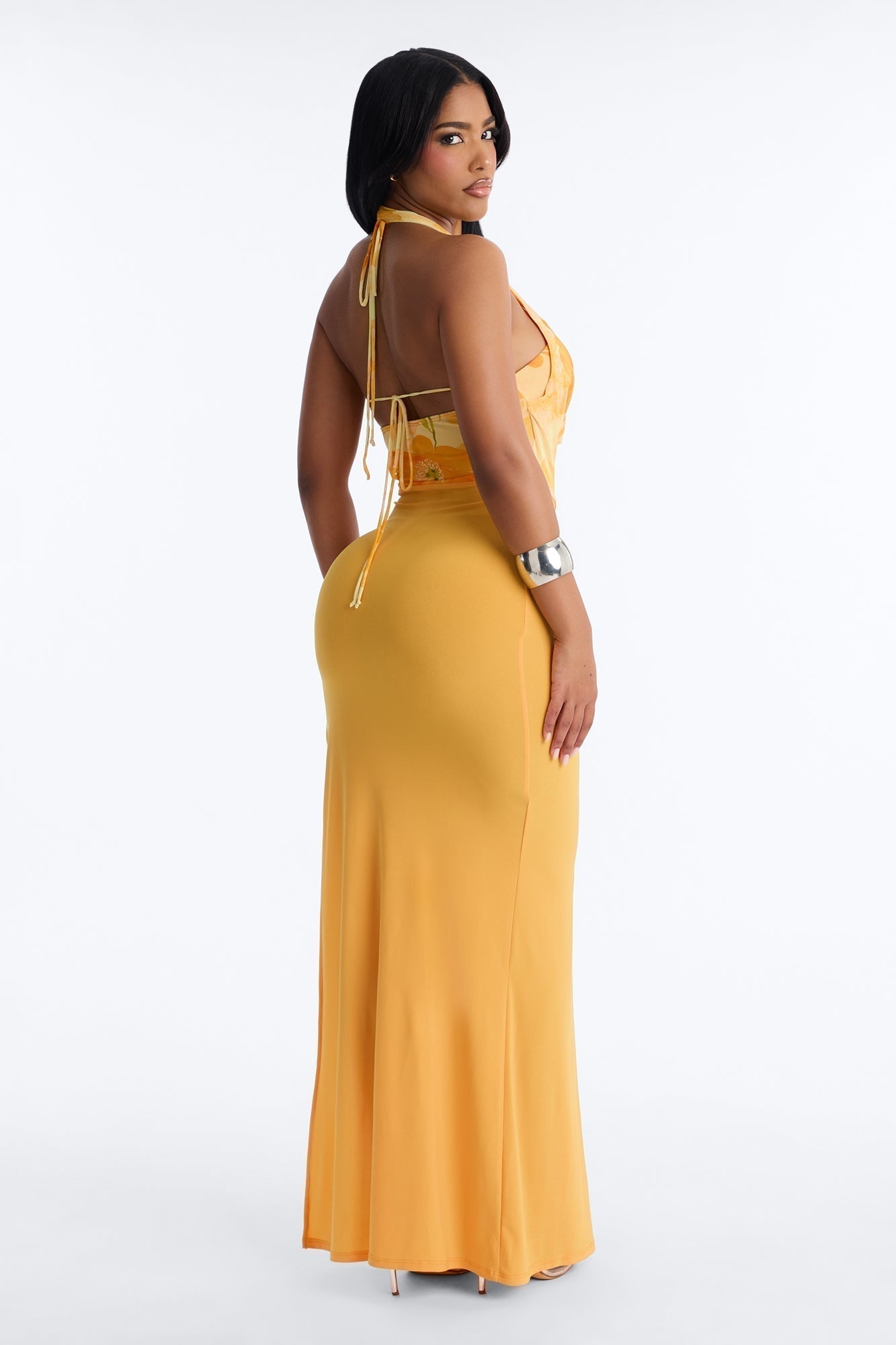 Here For The Sun Floral Maxi Dress - Orange