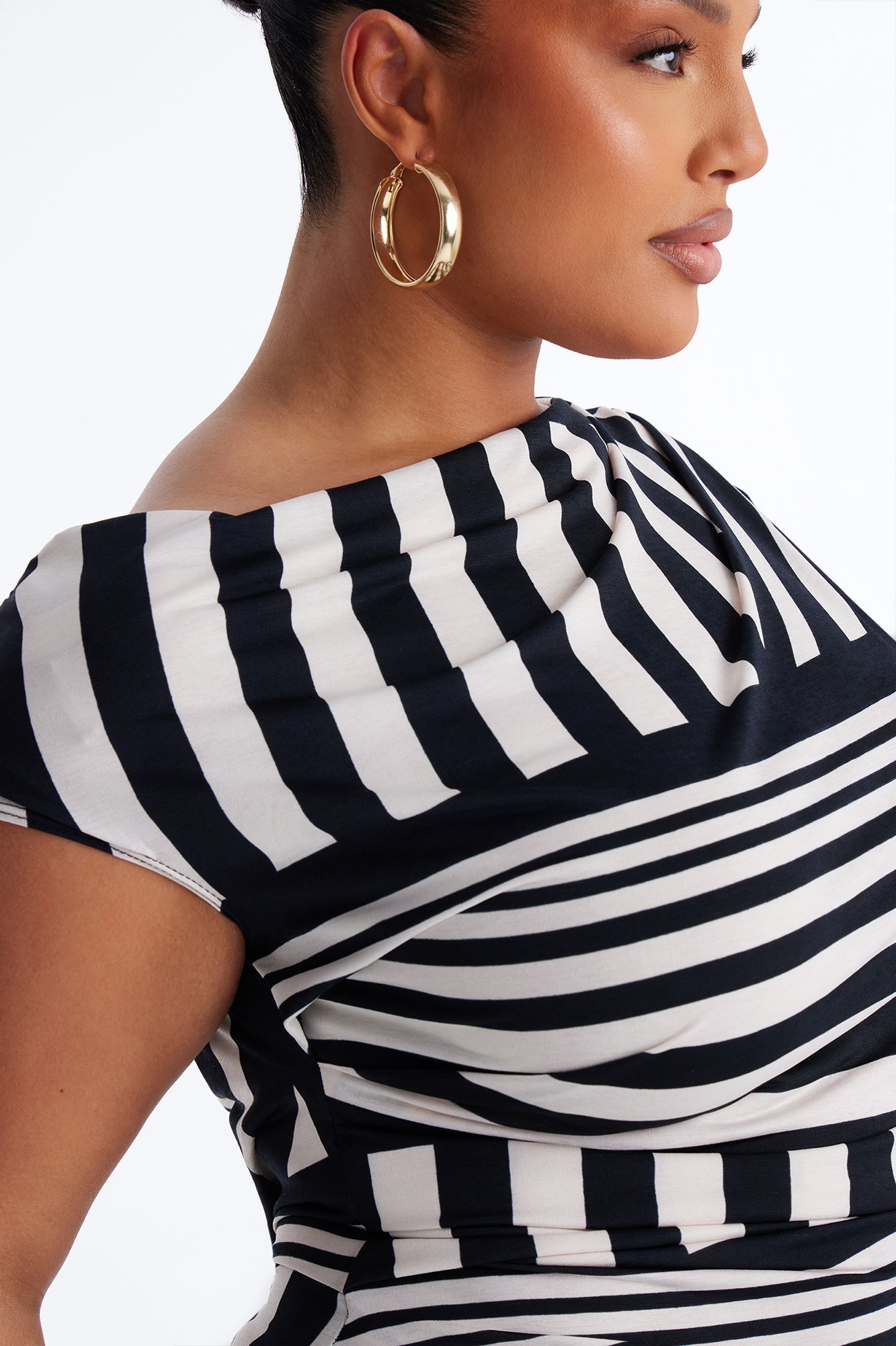 Checked In Maxi Dress - Black/White
