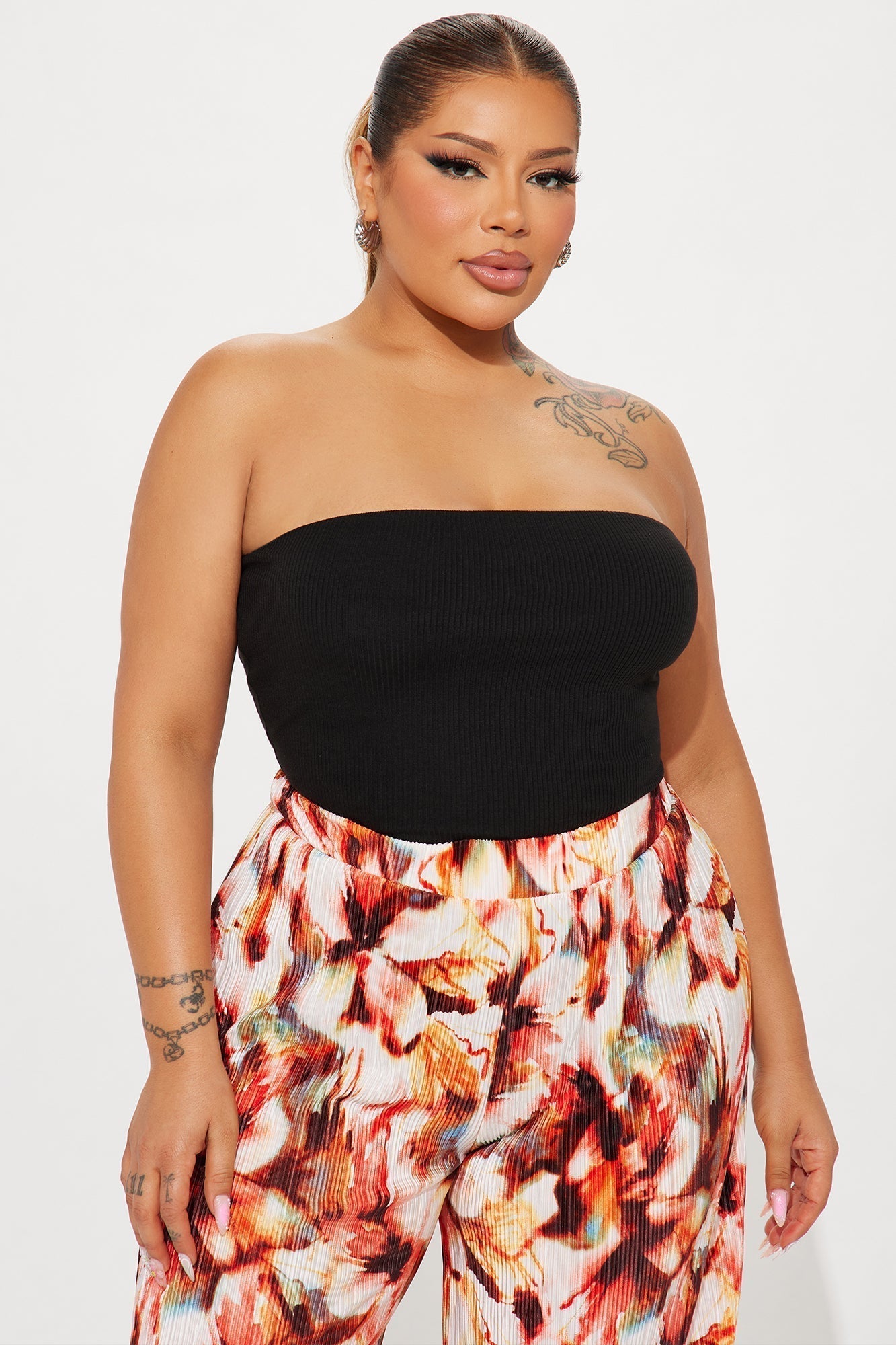 Demi Double Lined Tube Bodysuit - Black
