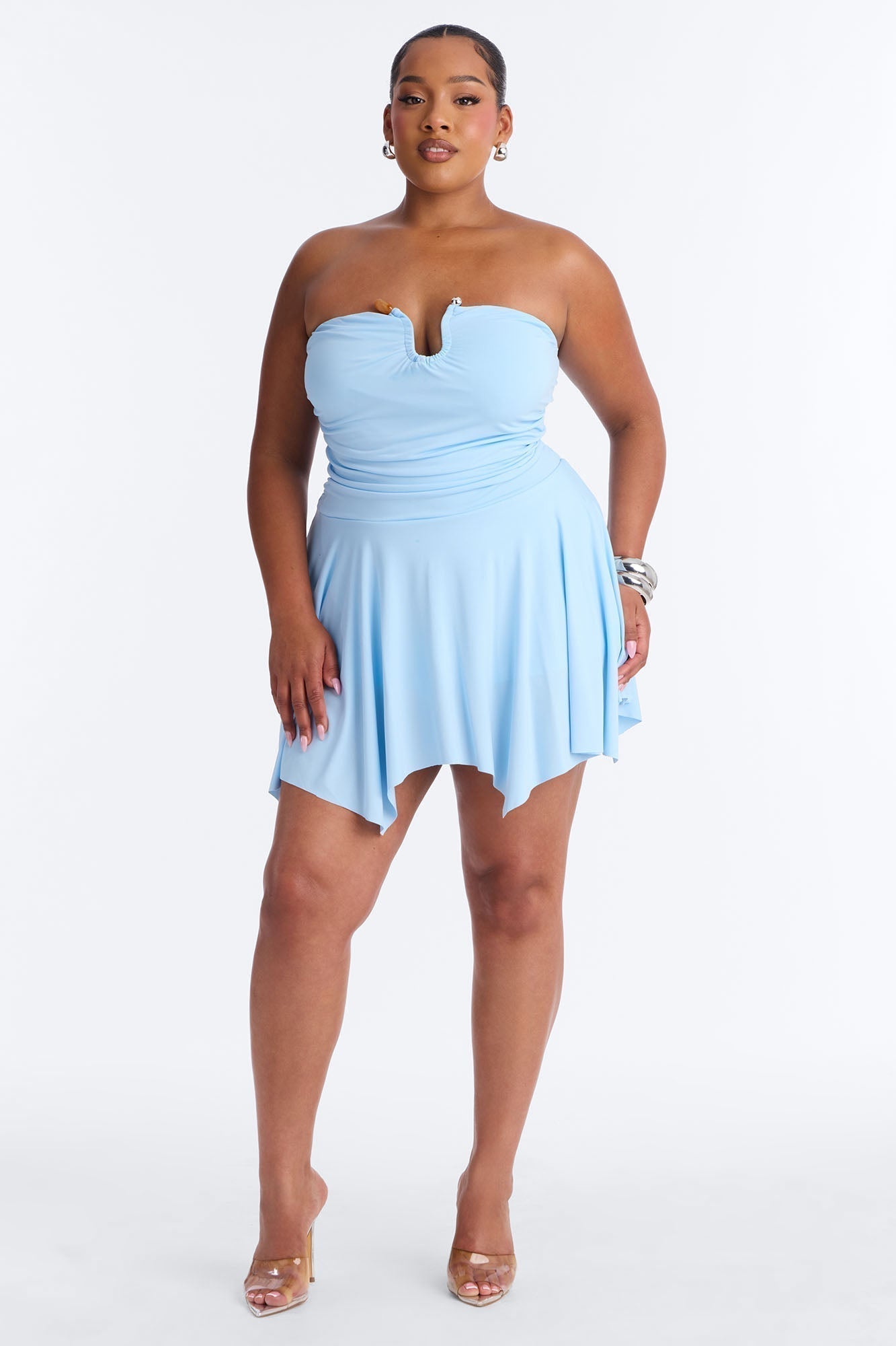 Mimi Strapless Micro Mini Dress - SkyBlue