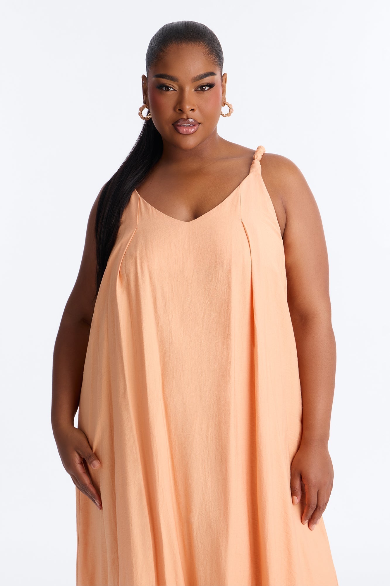 Belia Linen Maxi Dress - Orange