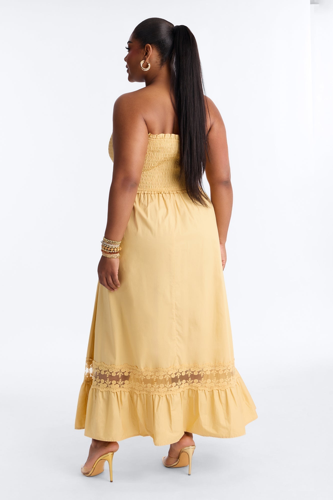 Keira Strapless Maxi Dress - Butter Yellow