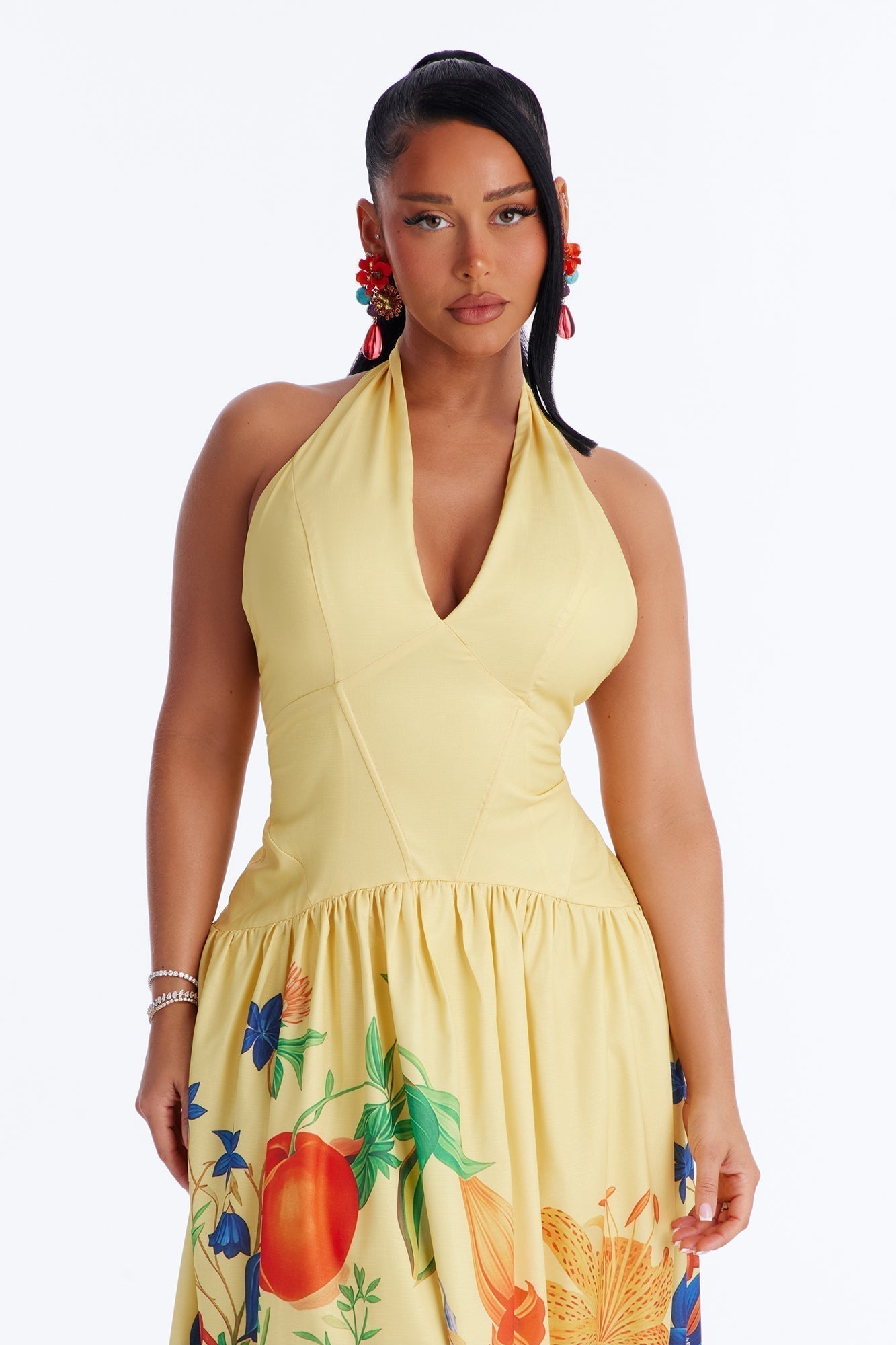 Summer Goddess Halter Maxi Dress - Yellow