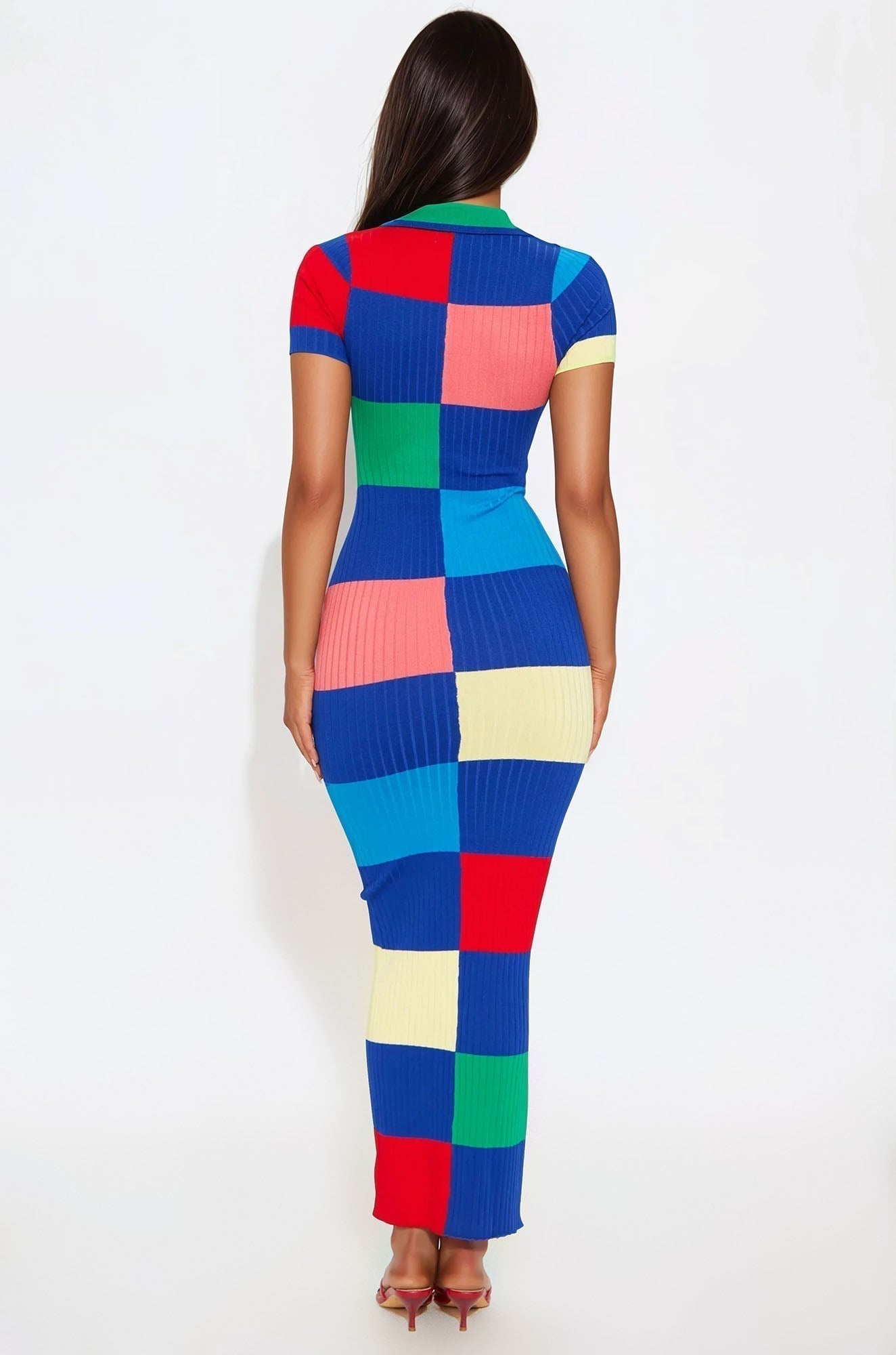 Rachel Collared Maxi Dress - Multi Color