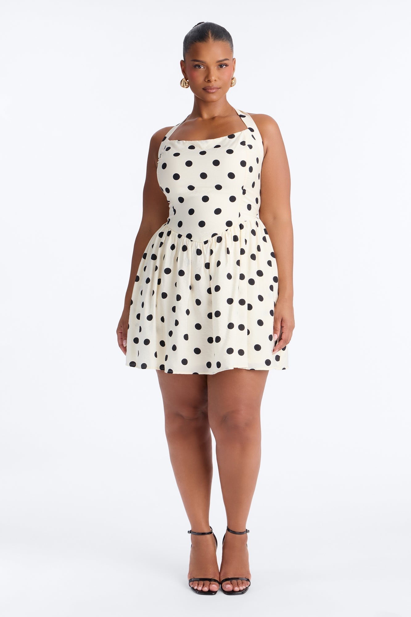 Clara Polka Dot Mini Dress - Cream/combo