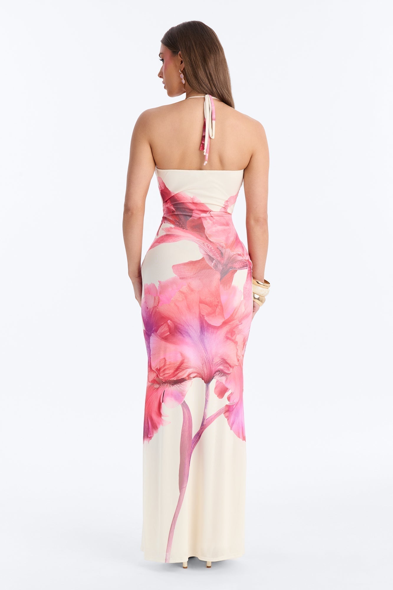 Iyla Floral Mesh Maxi Dress - Pink/combo