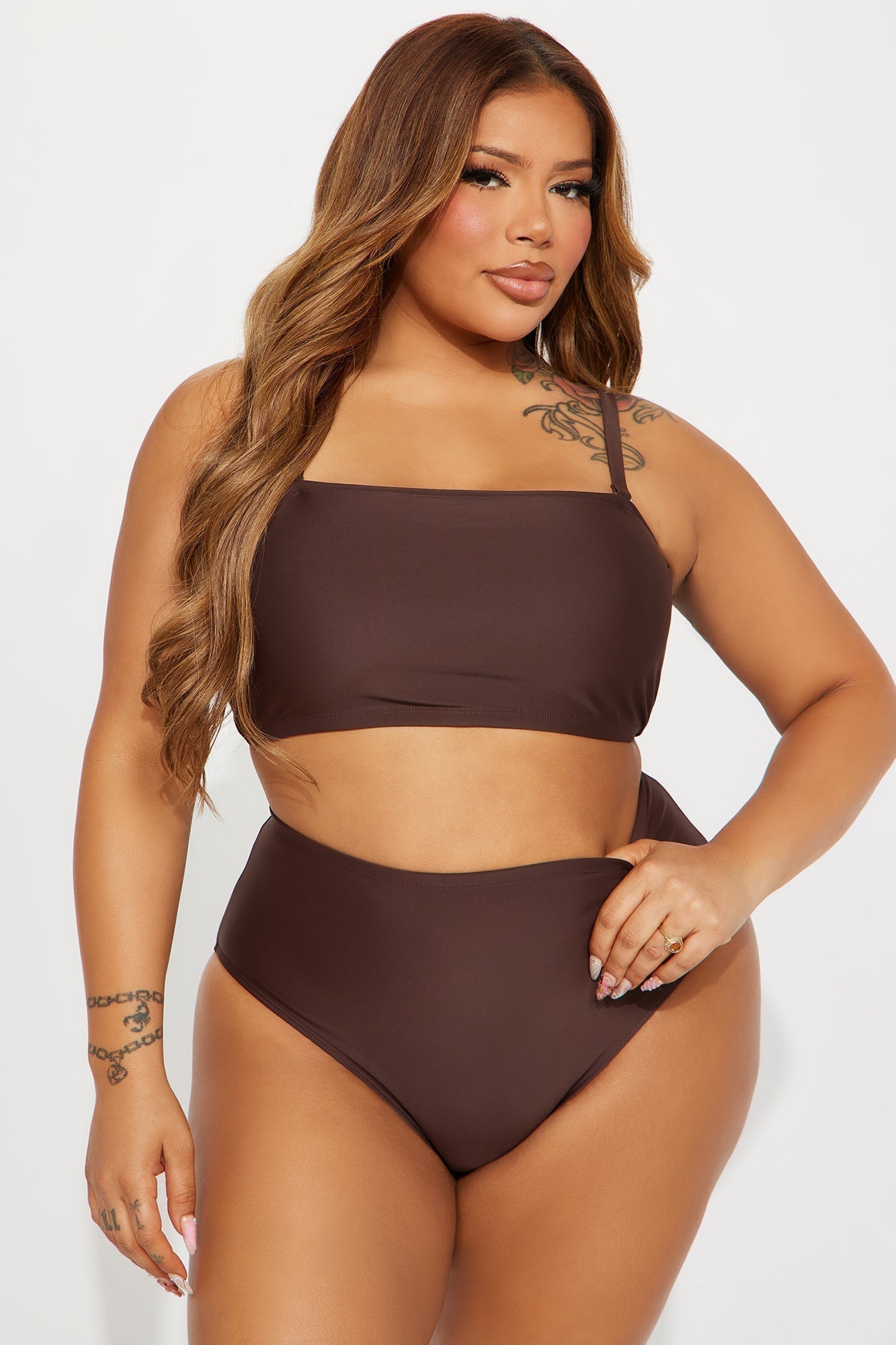 Maui Mix And Match Bandeau Bikini Top - Chocolate