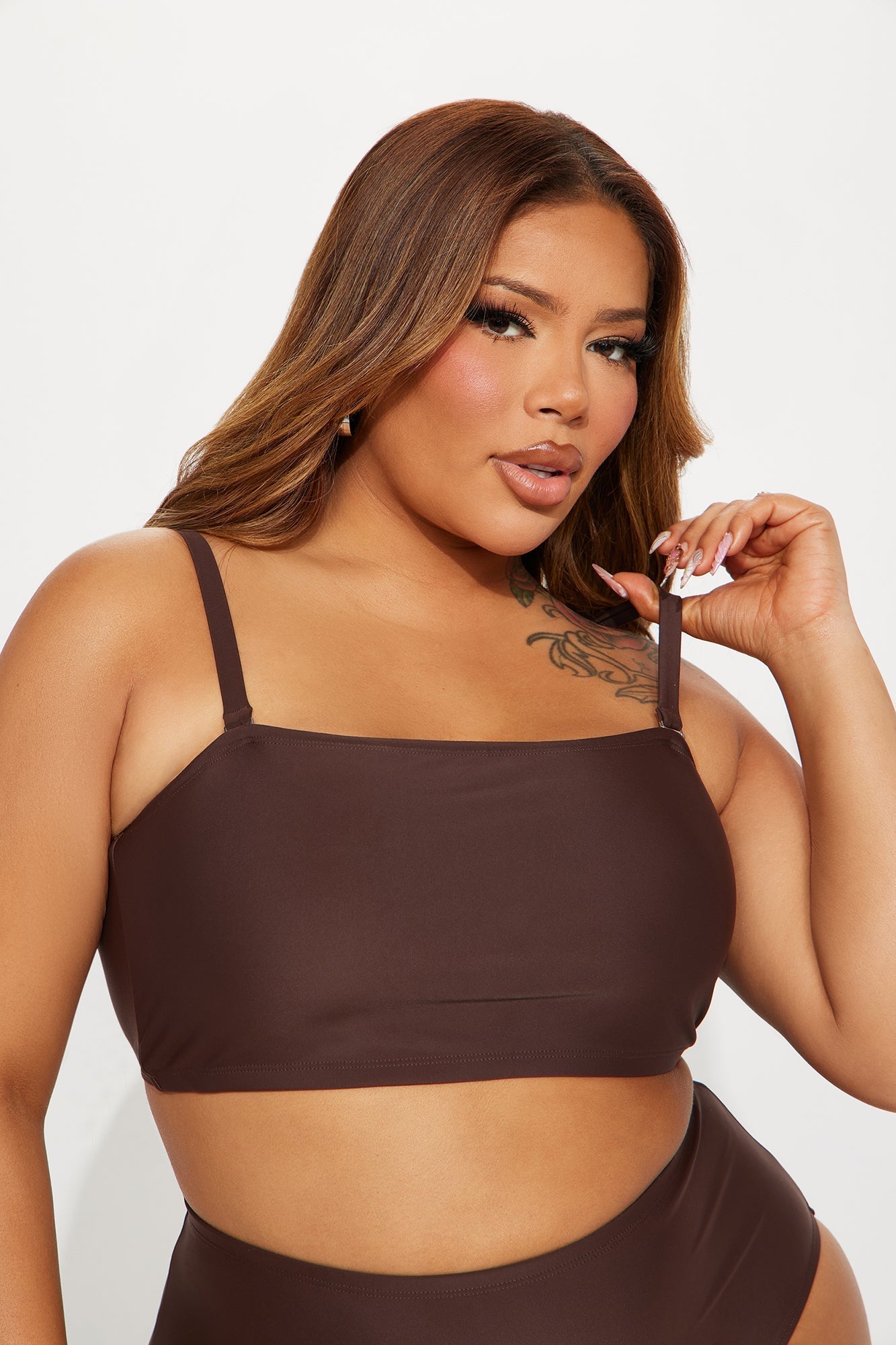 Maui Mix And Match Bandeau Bikini Top - Chocolate