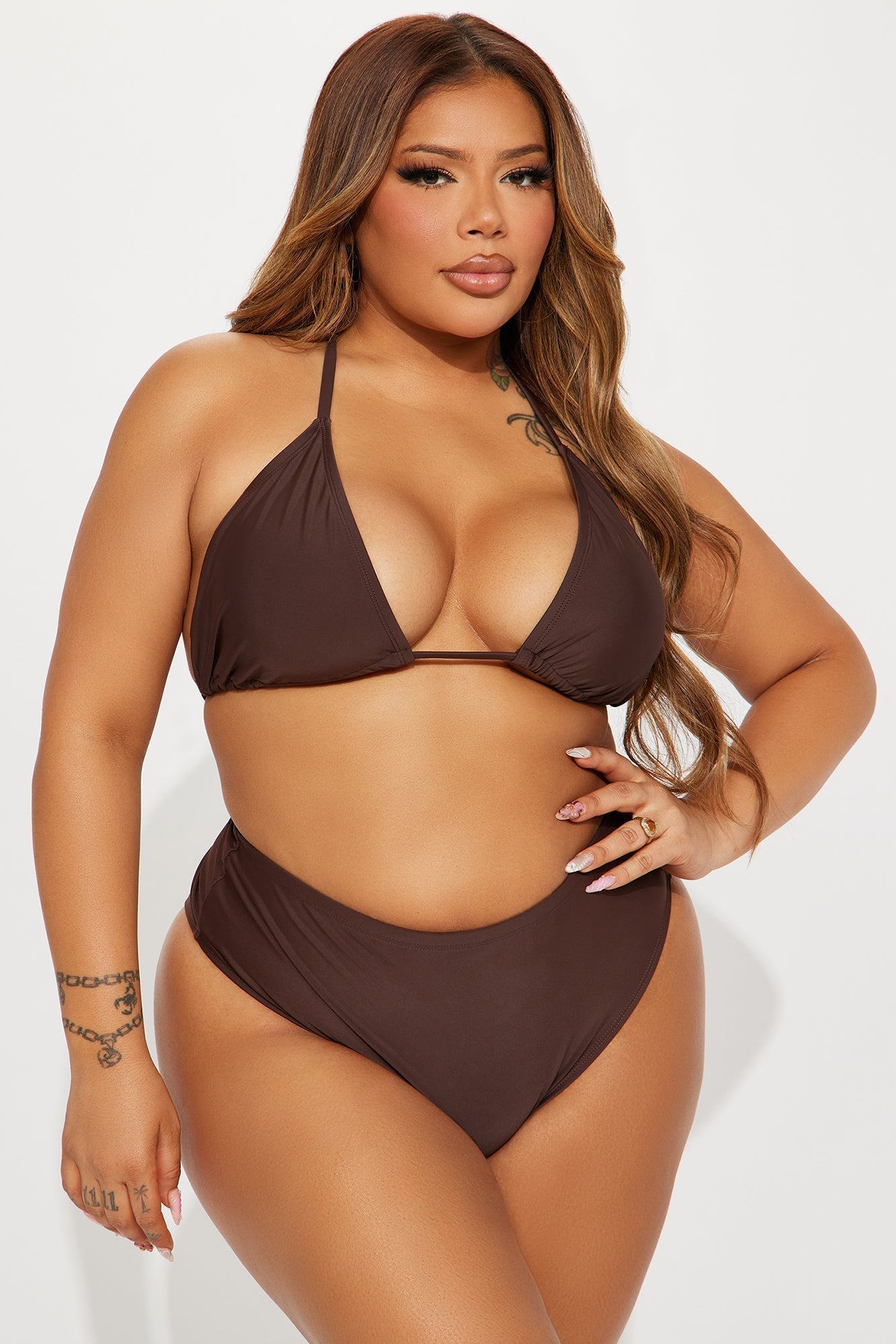Maui Mix And Match High Cut Cheeky Bikini Bottom - Chocolate