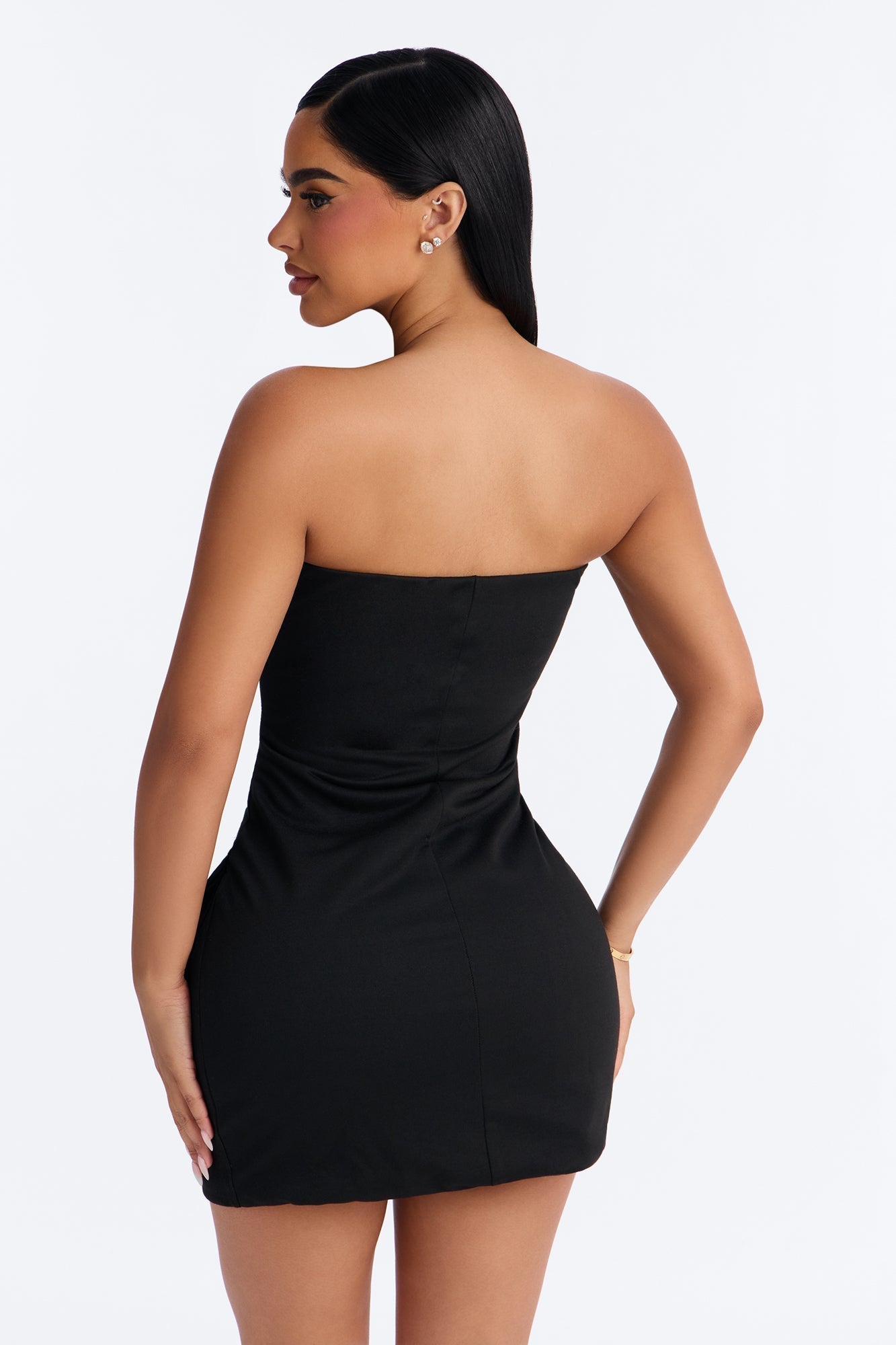 Cara Cargo Strapless Dresses Mini Dress - Black