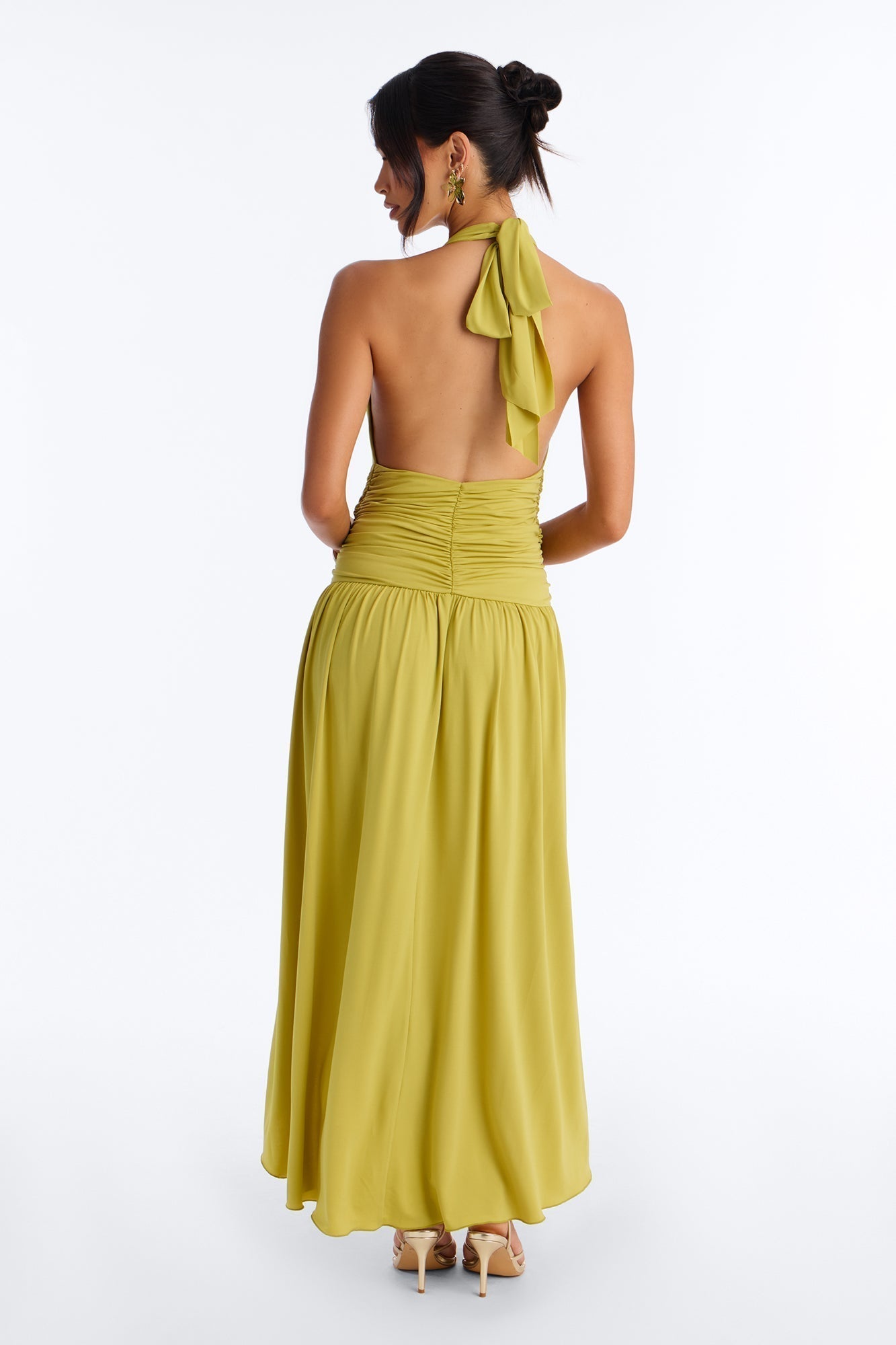 Astrid Asymmetrical Maxi Dress - Chartreuse