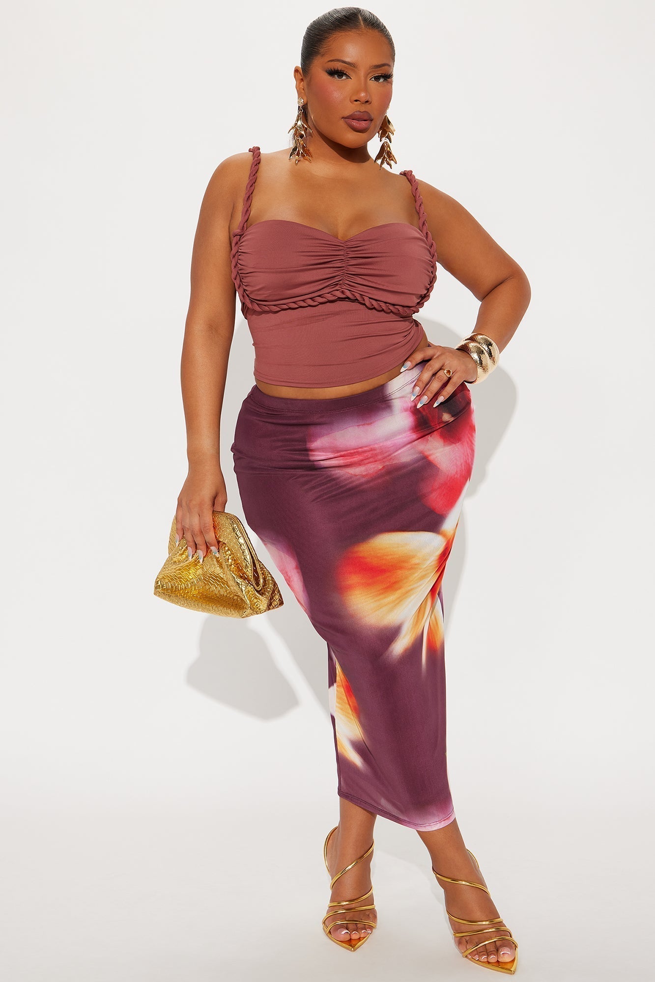 Mazie Cami Twist Top - Terracotta
