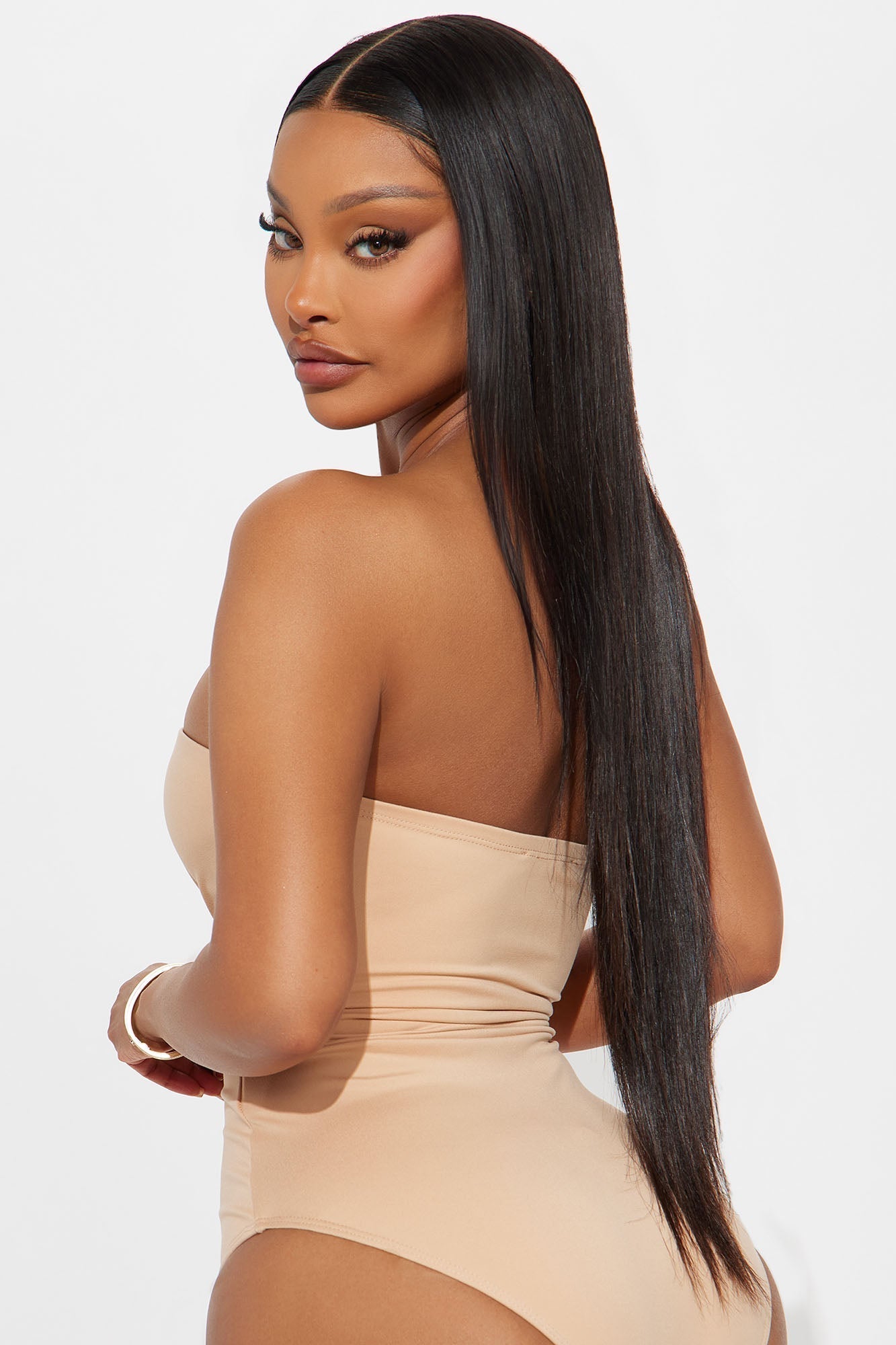 Alli Double Lined Strapless Bodysuit - Nude