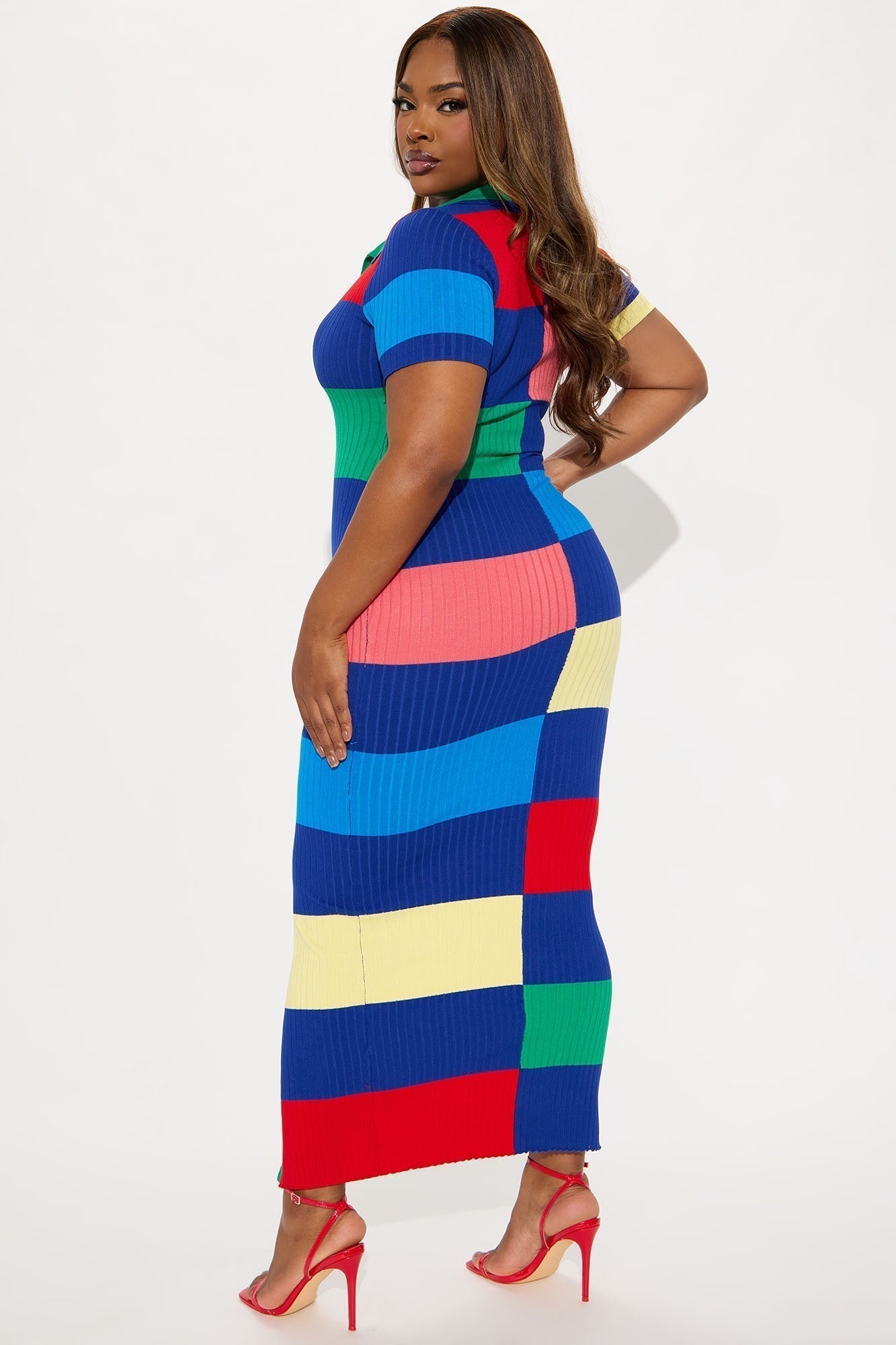 Rachel Collared Maxi Dress - Multi Color