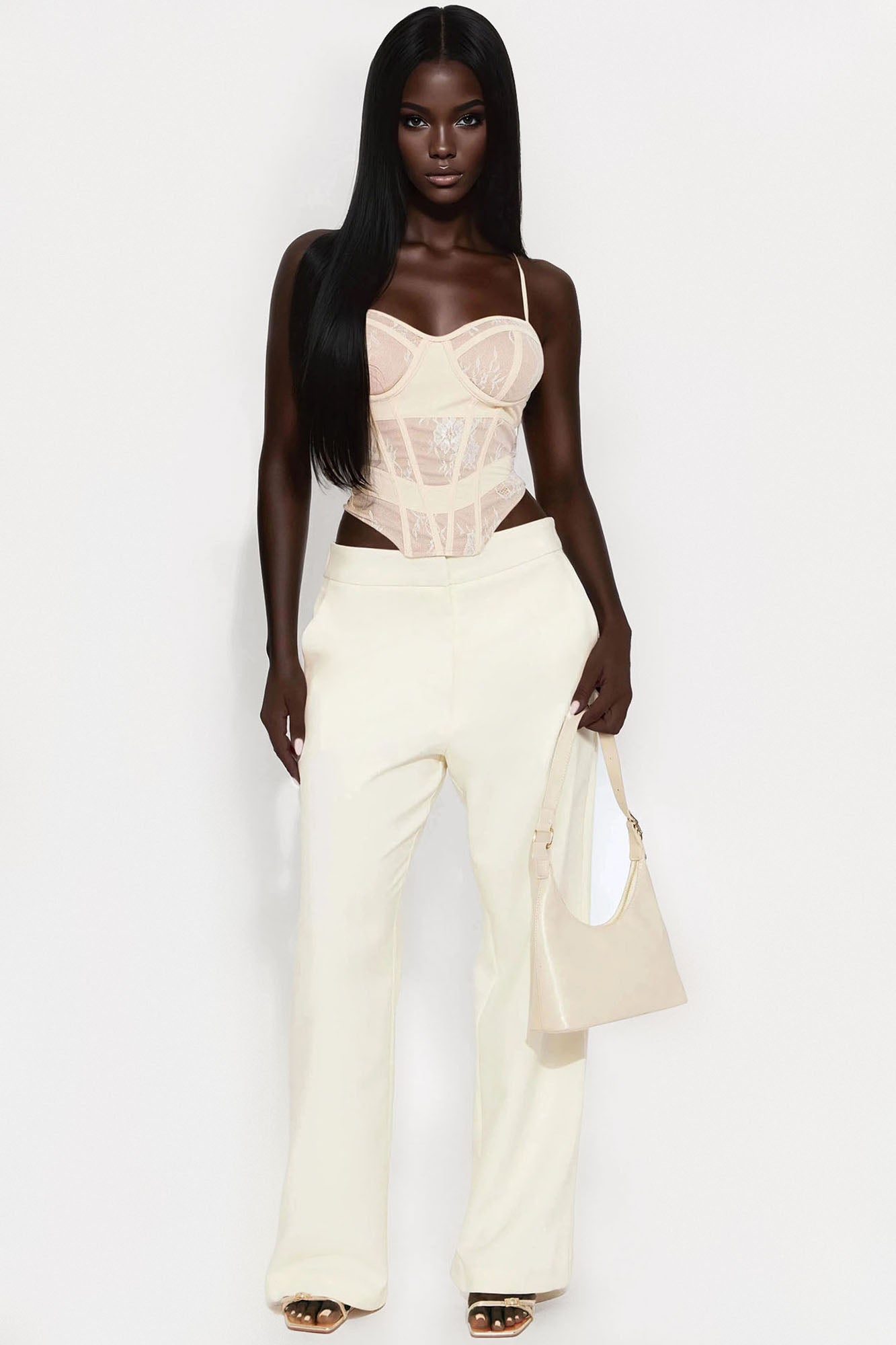 Love At First Sight Lace Corset Top - Nude