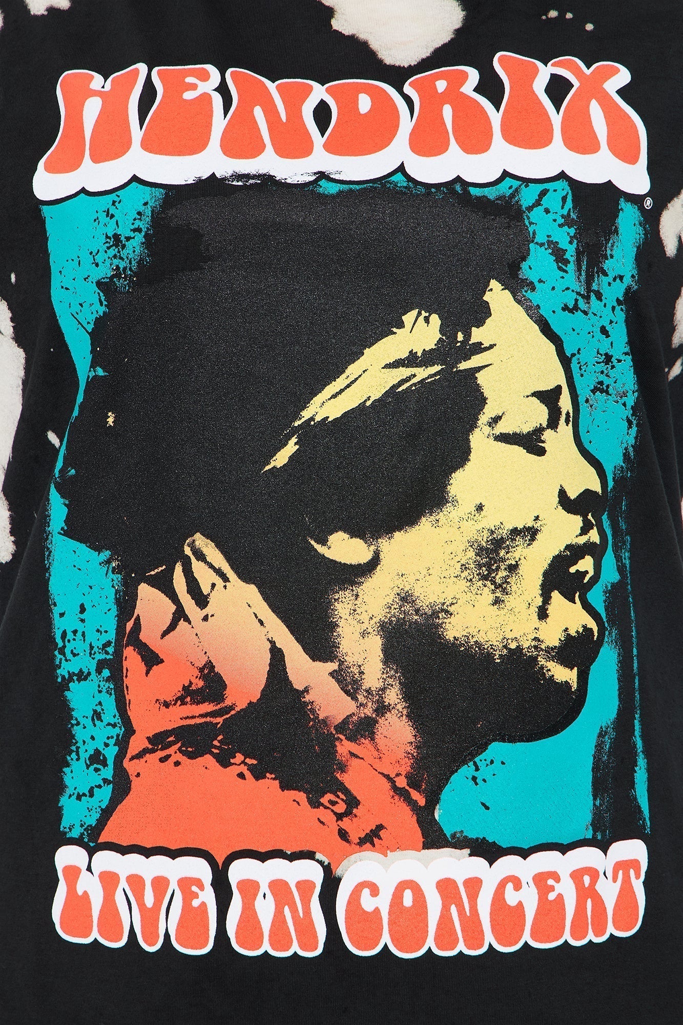 Jimi Hendrix Tie Dye Oversized Tee - Black