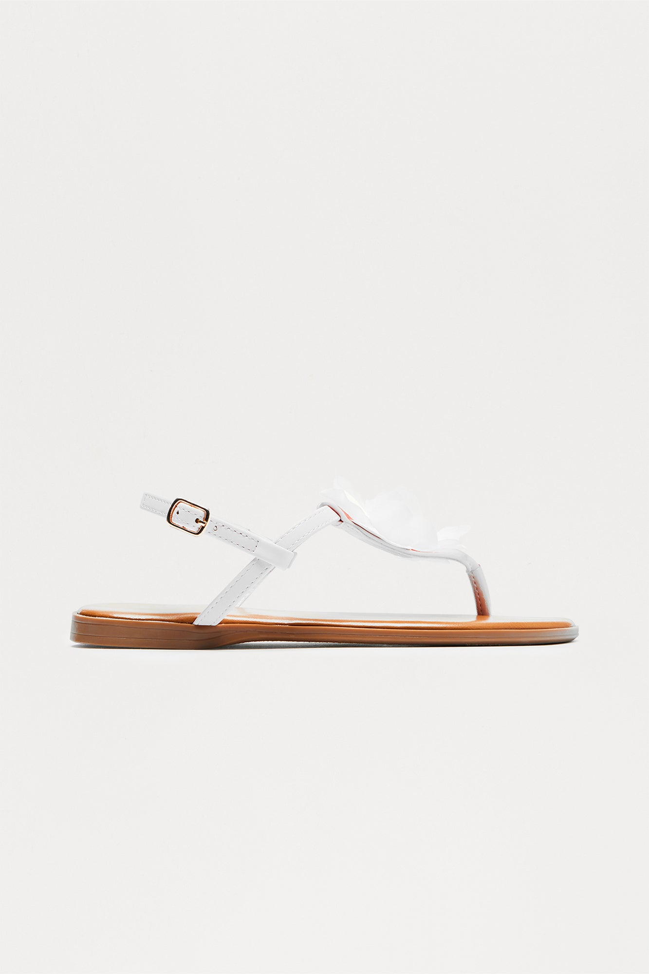 Addie Flower Sandals - White