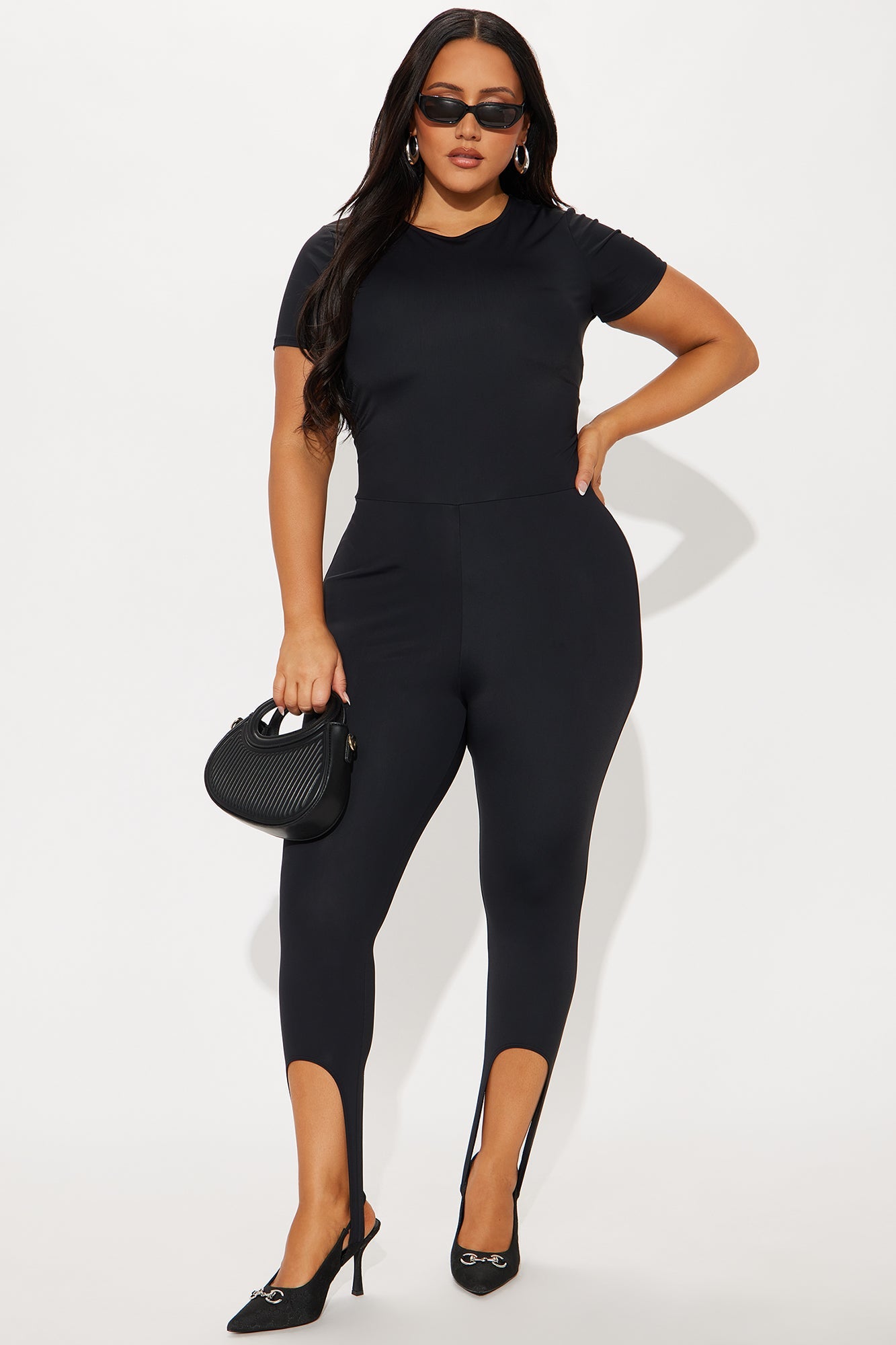 Elahni Short Sleeve Capri Jumpsuit - Black